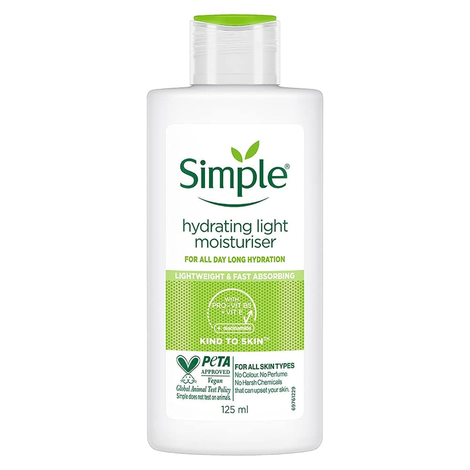 Simple Hydratant Léger visage: bouteille de 125 ml prête à l'emploi