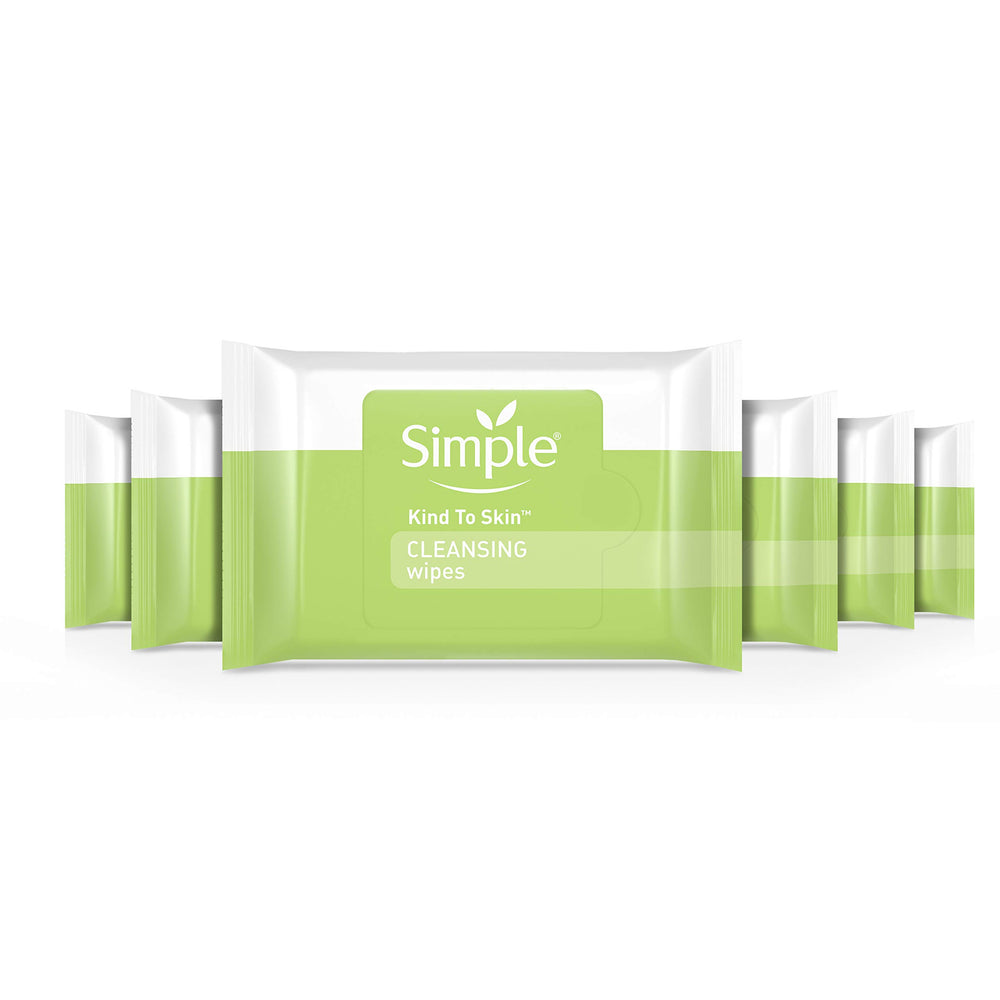 Lingettes Simple pour le visage, démaquillage en douceur sans parfum.