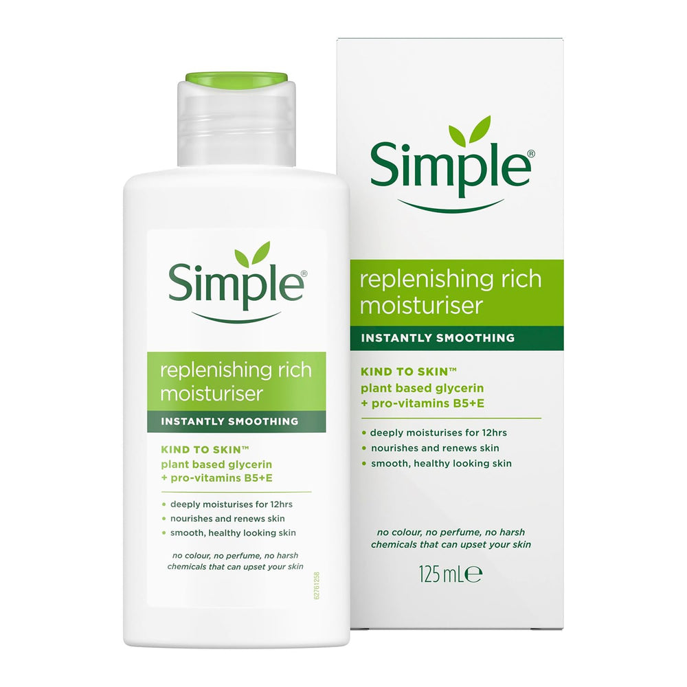 Formule Simple sans colorants ni parfums, adaptée peau sensitive.