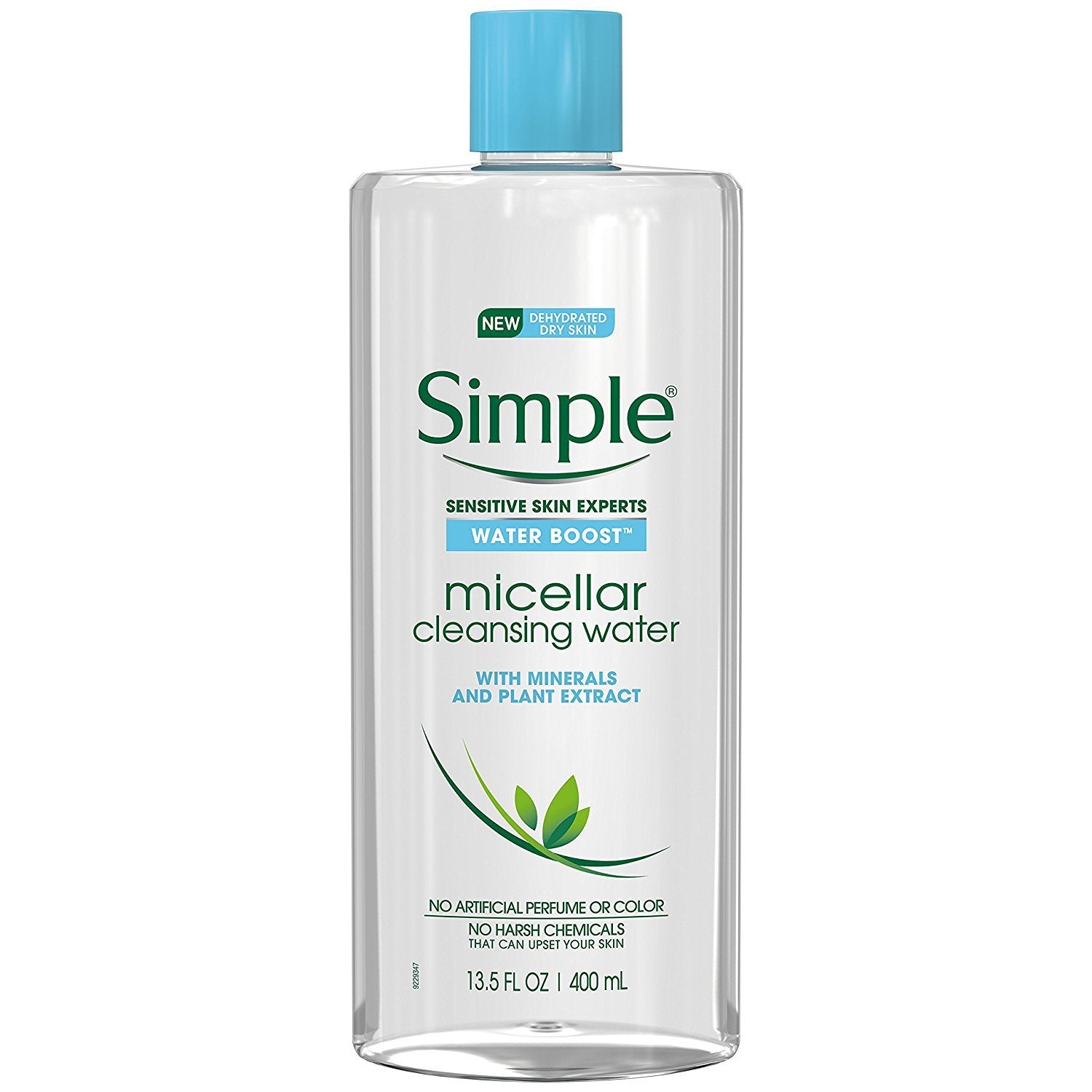 Simple eau micellaire hydratante : bouteille claire nettoyante et hydratante sans effet gras.