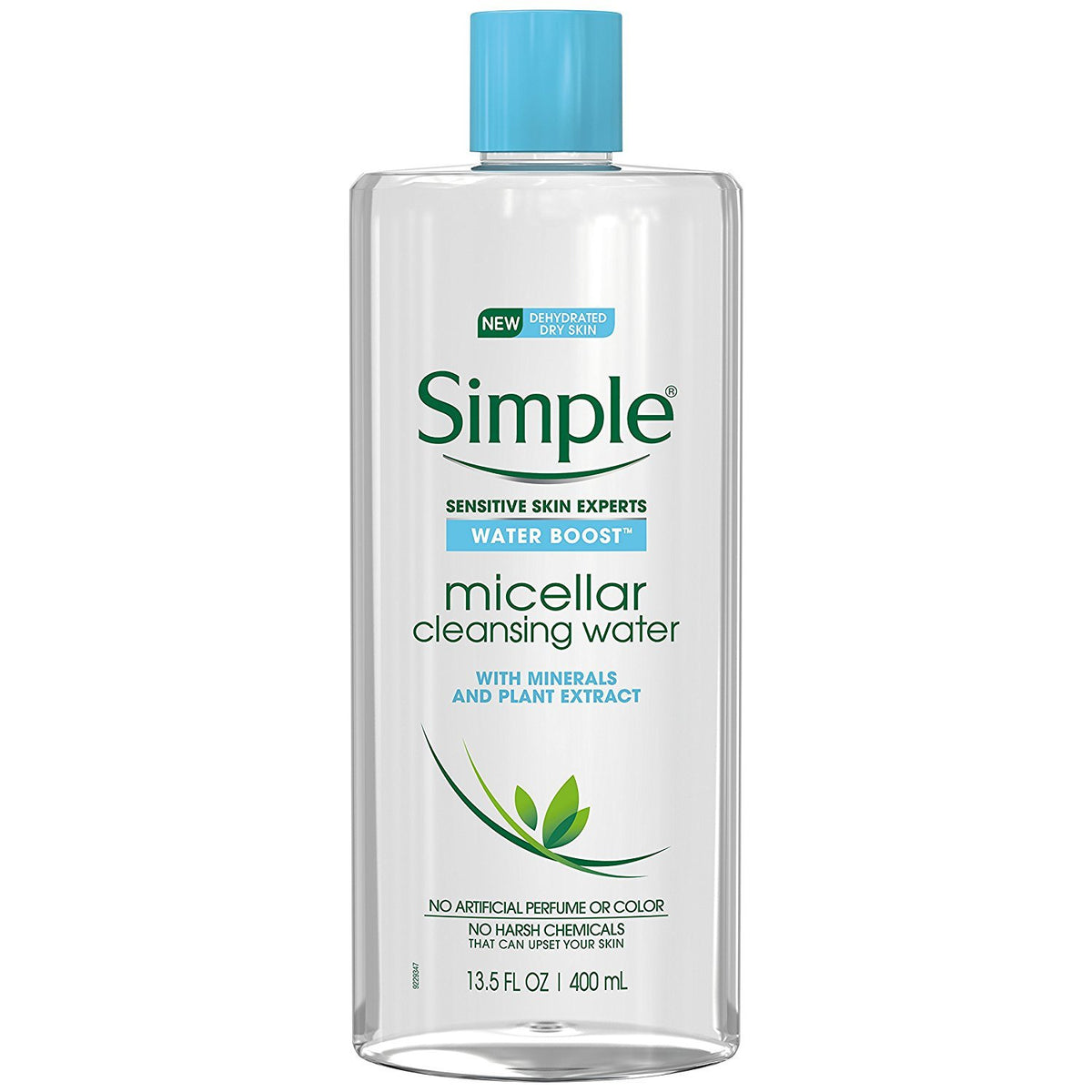 Simple eau micellaire hydratante : bouteille claire nettoyante et hydratante sans effet gras.