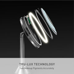 Miroir simplehuman 10x, grossissement parfait pour les détails des yeux.