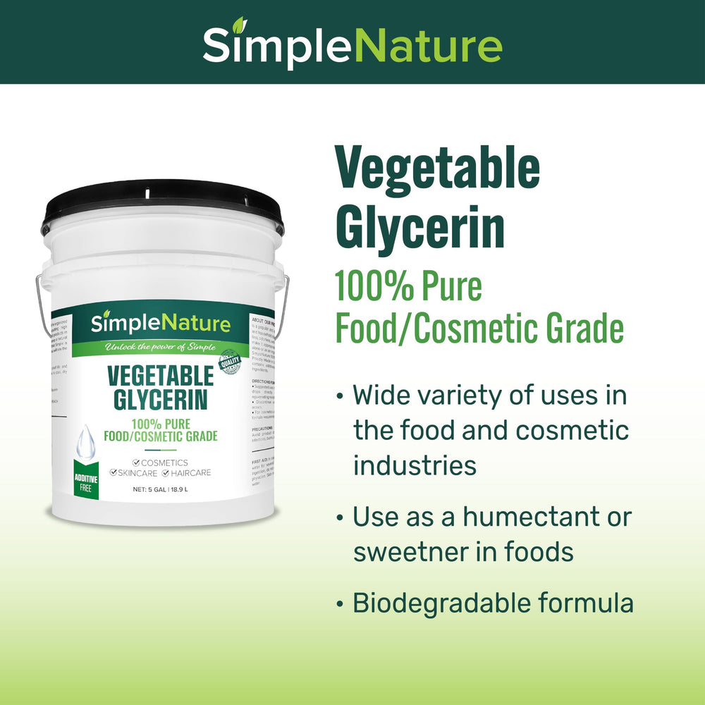 Glycérine végétale SimpleNature claire dans le flacon, usage cosmétique maison