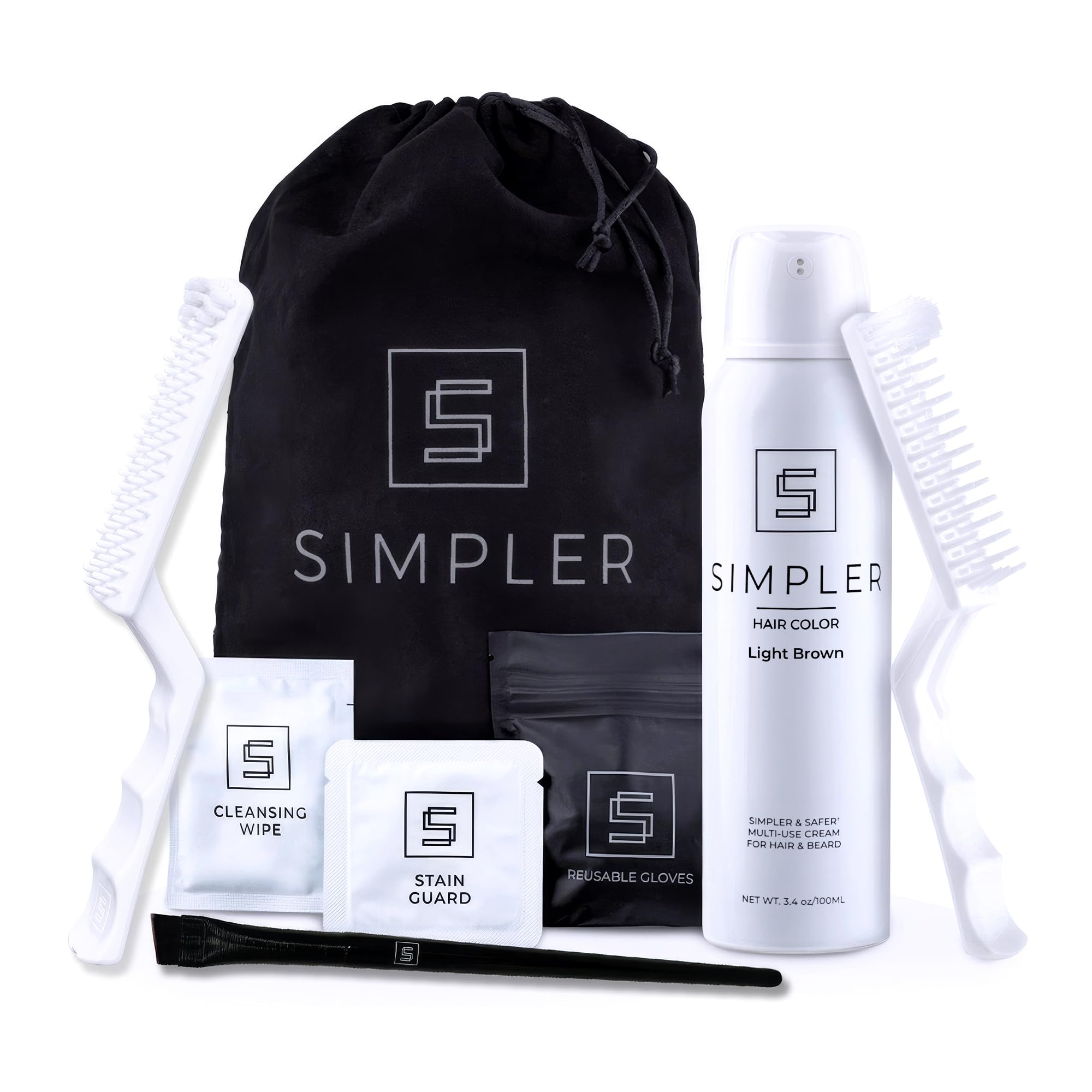 SIMPLER HAIR COLOR - Bouteille teinte brun clair naturel pour cheveux et barbe