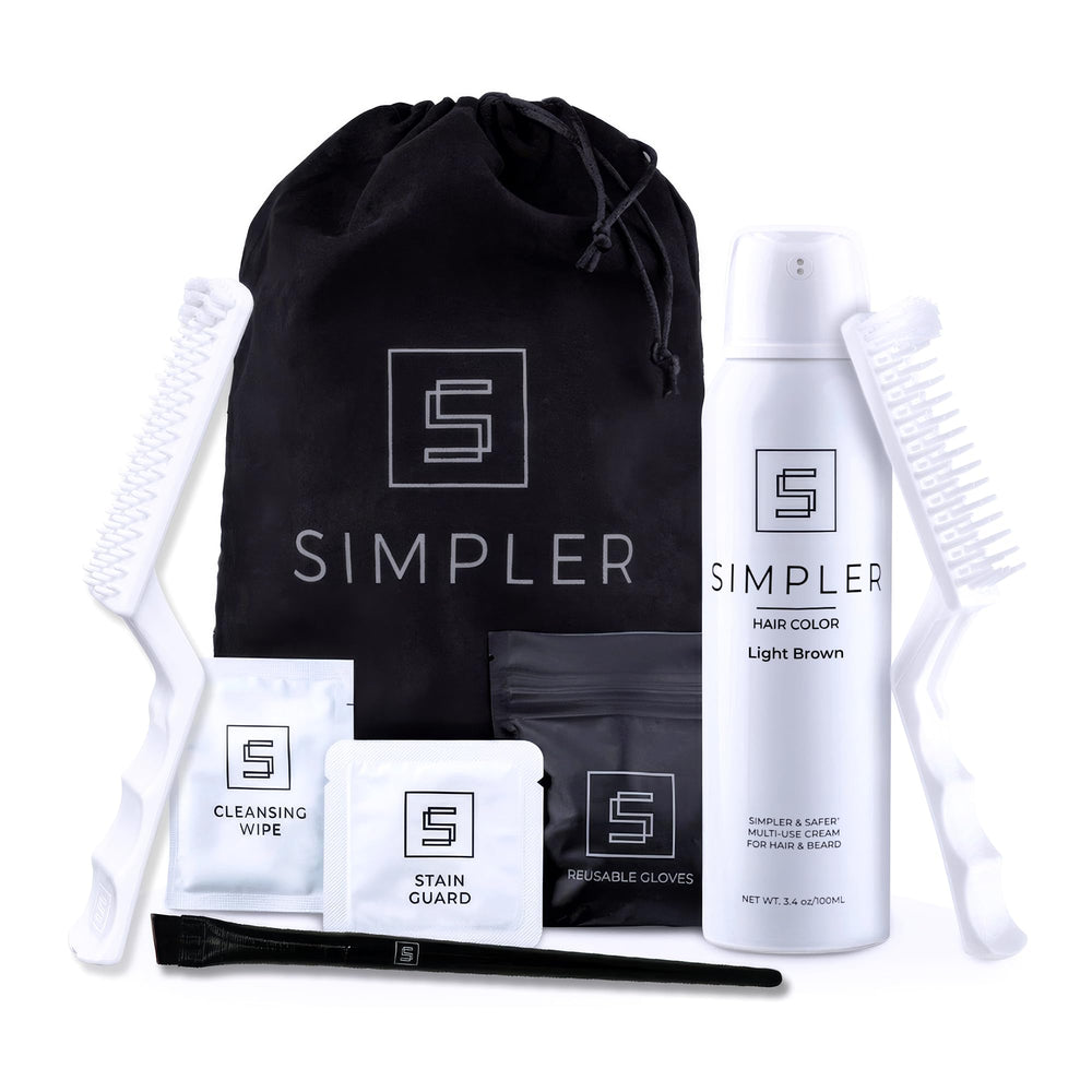 SIMPLER HAIR COLOR - Bouteille teinte brun clair naturel pour cheveux et barbe