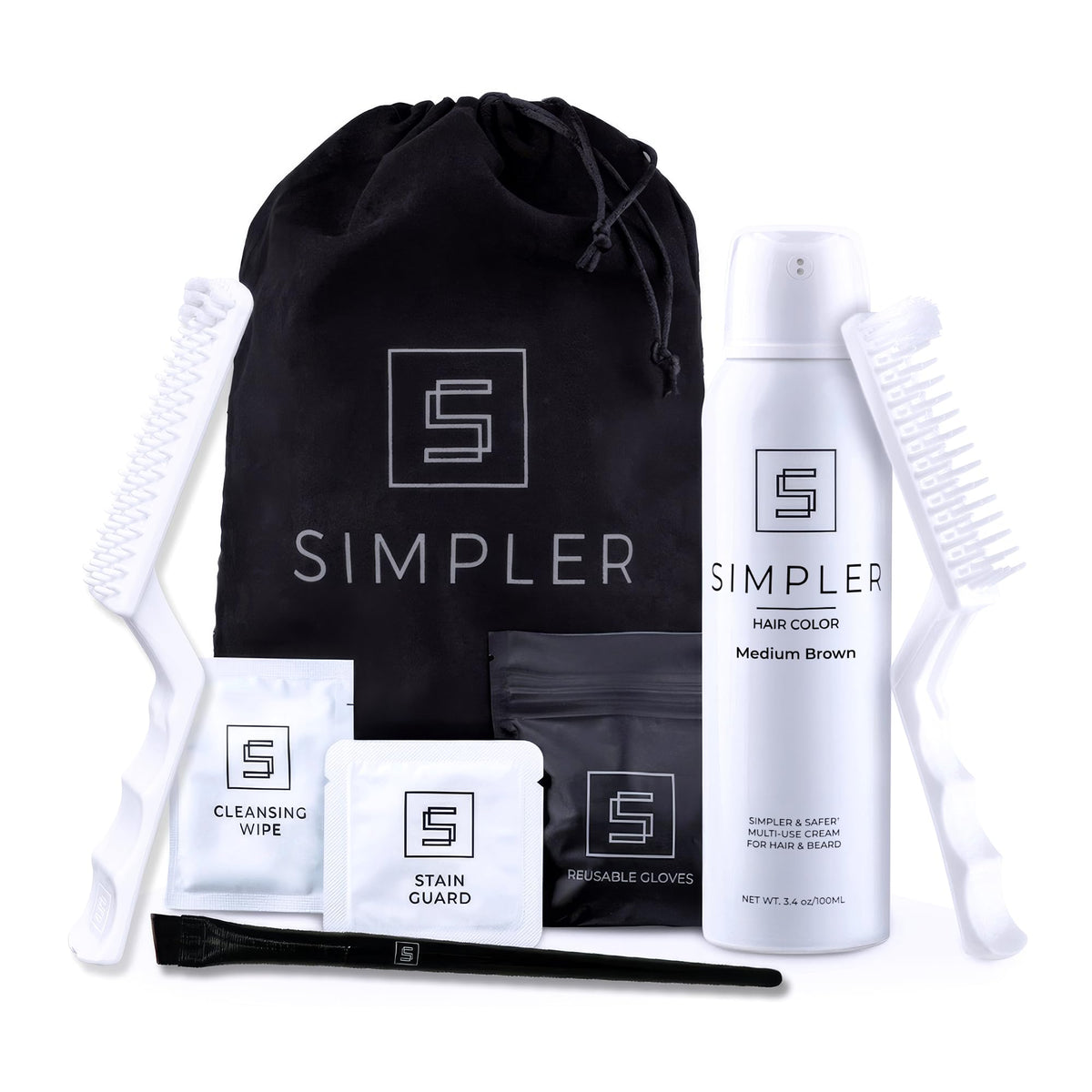 SIMPLER HAIR COLOR – brosse standard pour une application précise des gris.