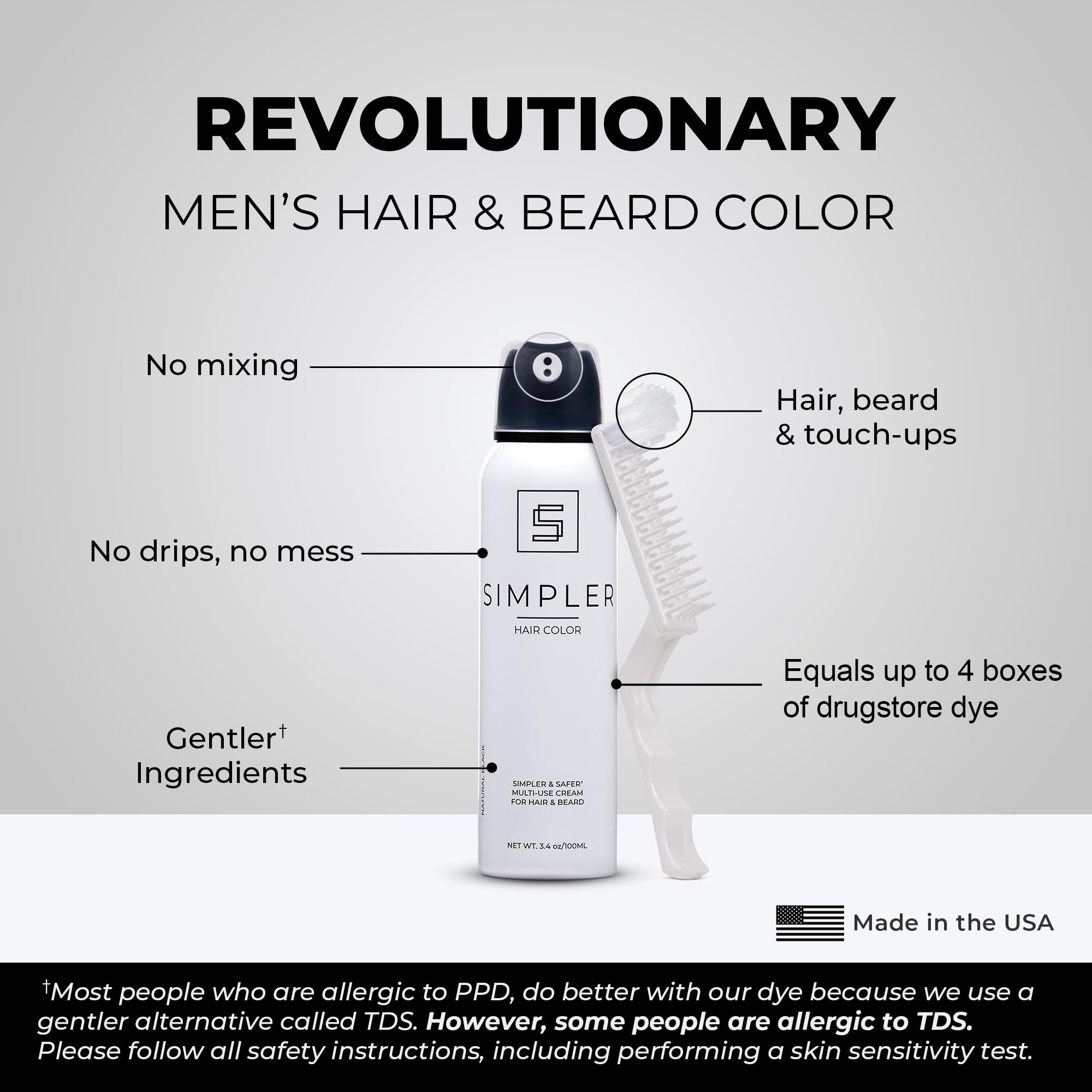 Convient aux cheveux et à la barbe pour un look homogène.