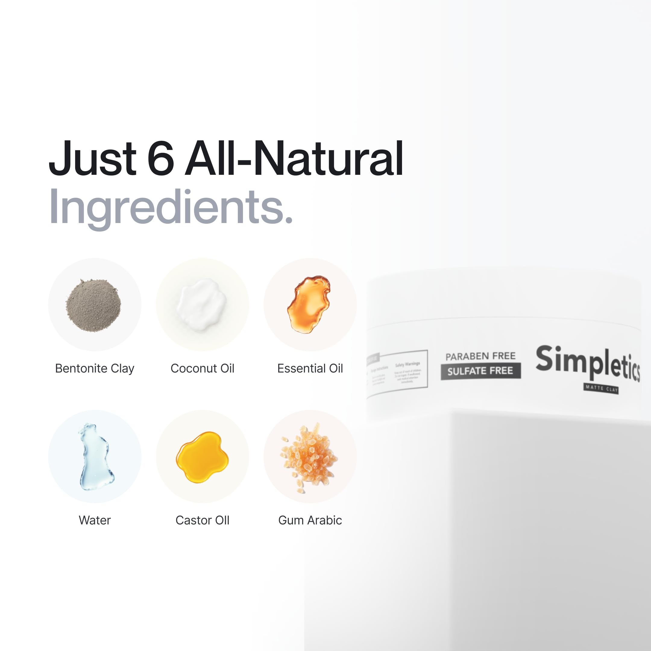 Simpletics argile capillaire vanille — finition matte et look soigné