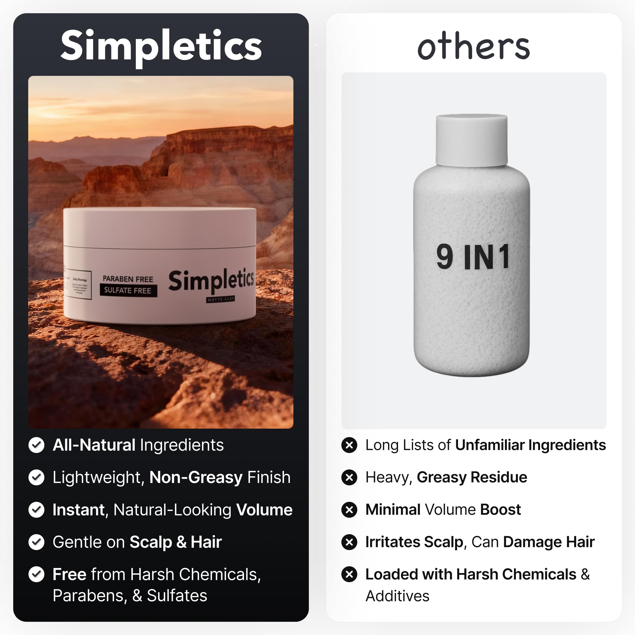 Simpletics argile capillaire vanille — structure ferme et flexibilité naturelle