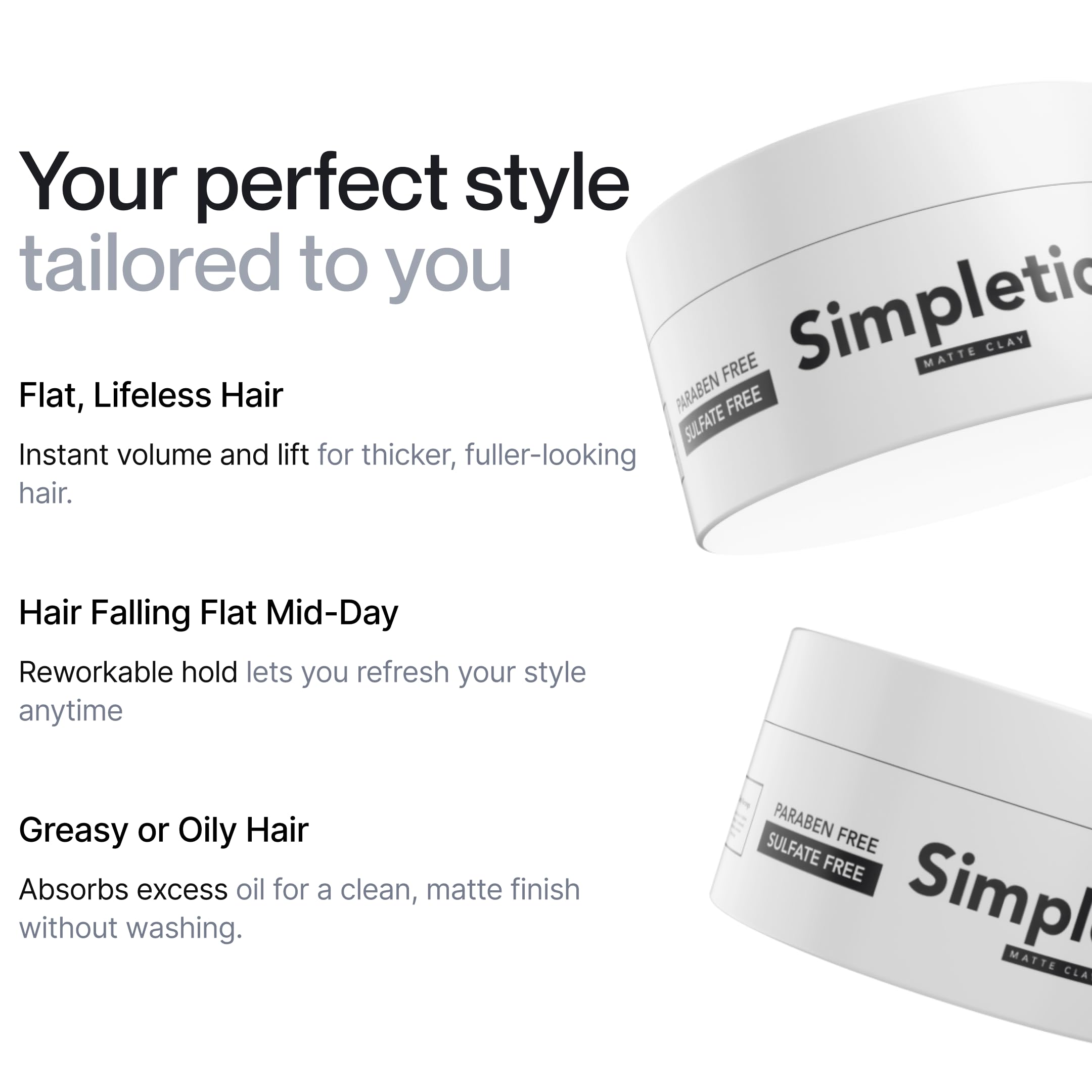 Simpletics argile capillaire vanille — texture et volume sans alourdir les cheveux