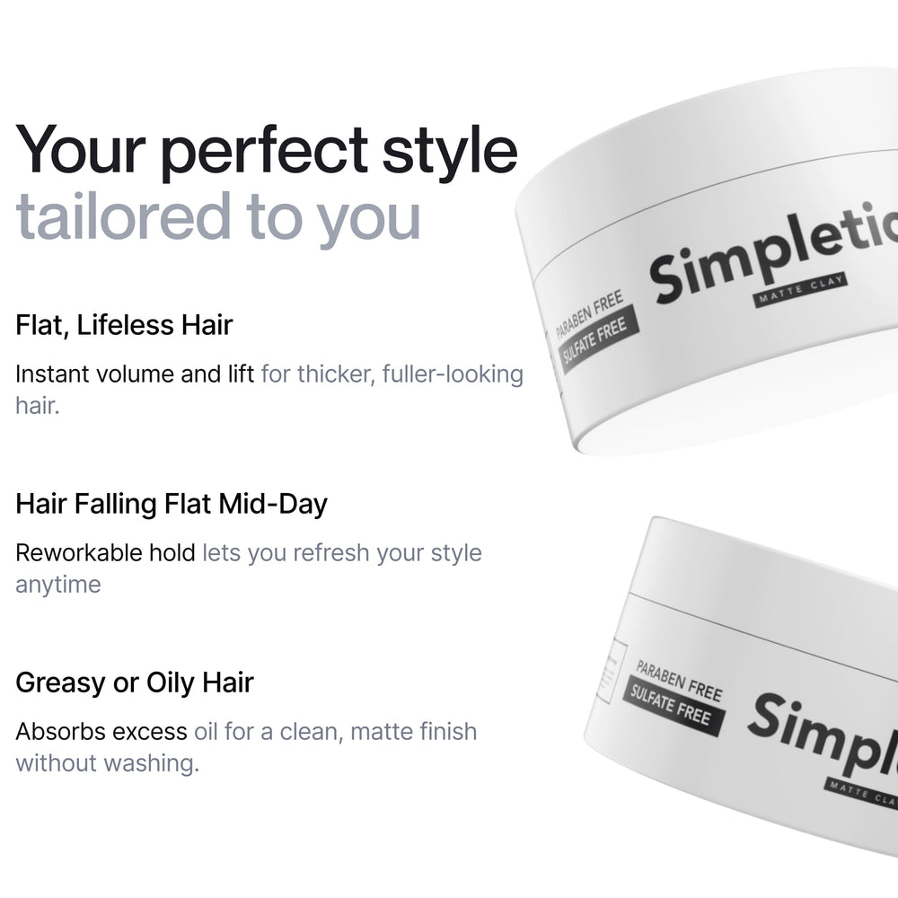 Simpletics argile capillaire vanille — texture et volume sans alourdir les cheveux
