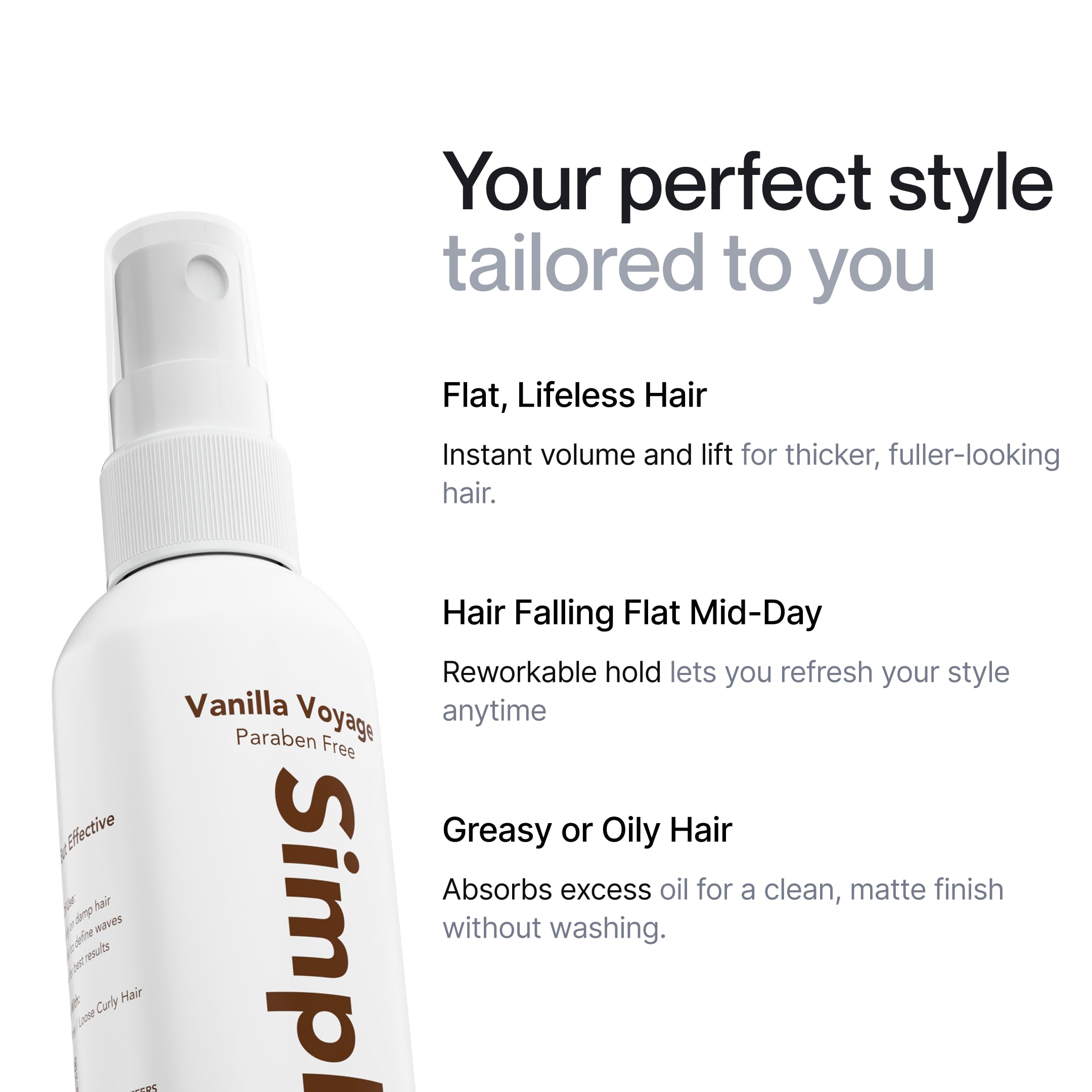 Simpletics texture cheveux sel de l'Himalaya: texture naturelle et épaississement subtil.