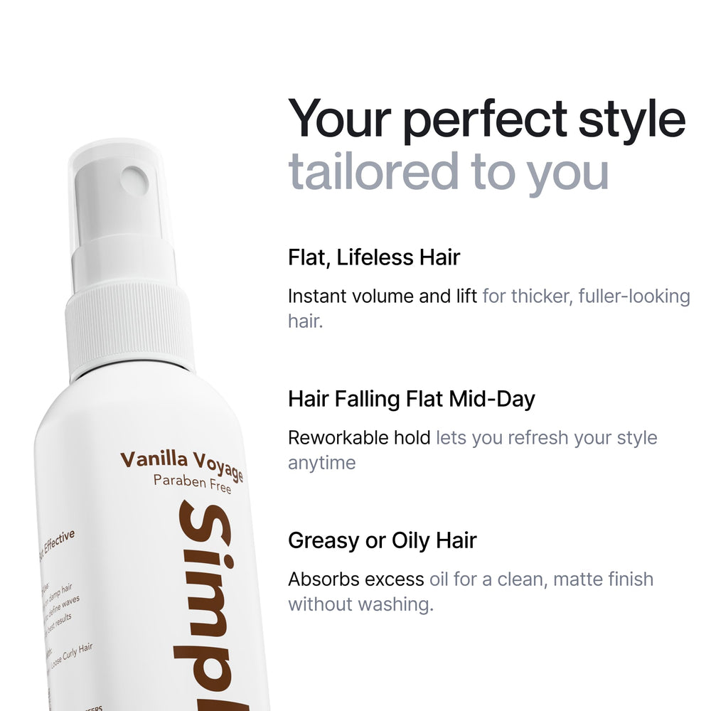 Simpletics texture cheveux sel de l'Himalaya: texture naturelle et épaississement subtil.