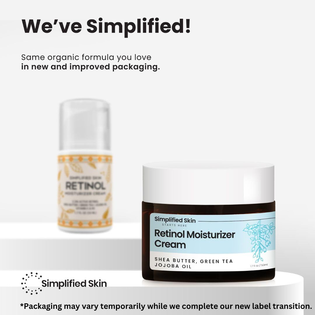 Crème nuit Retinol Simplified Skin, aloe et thé vert.