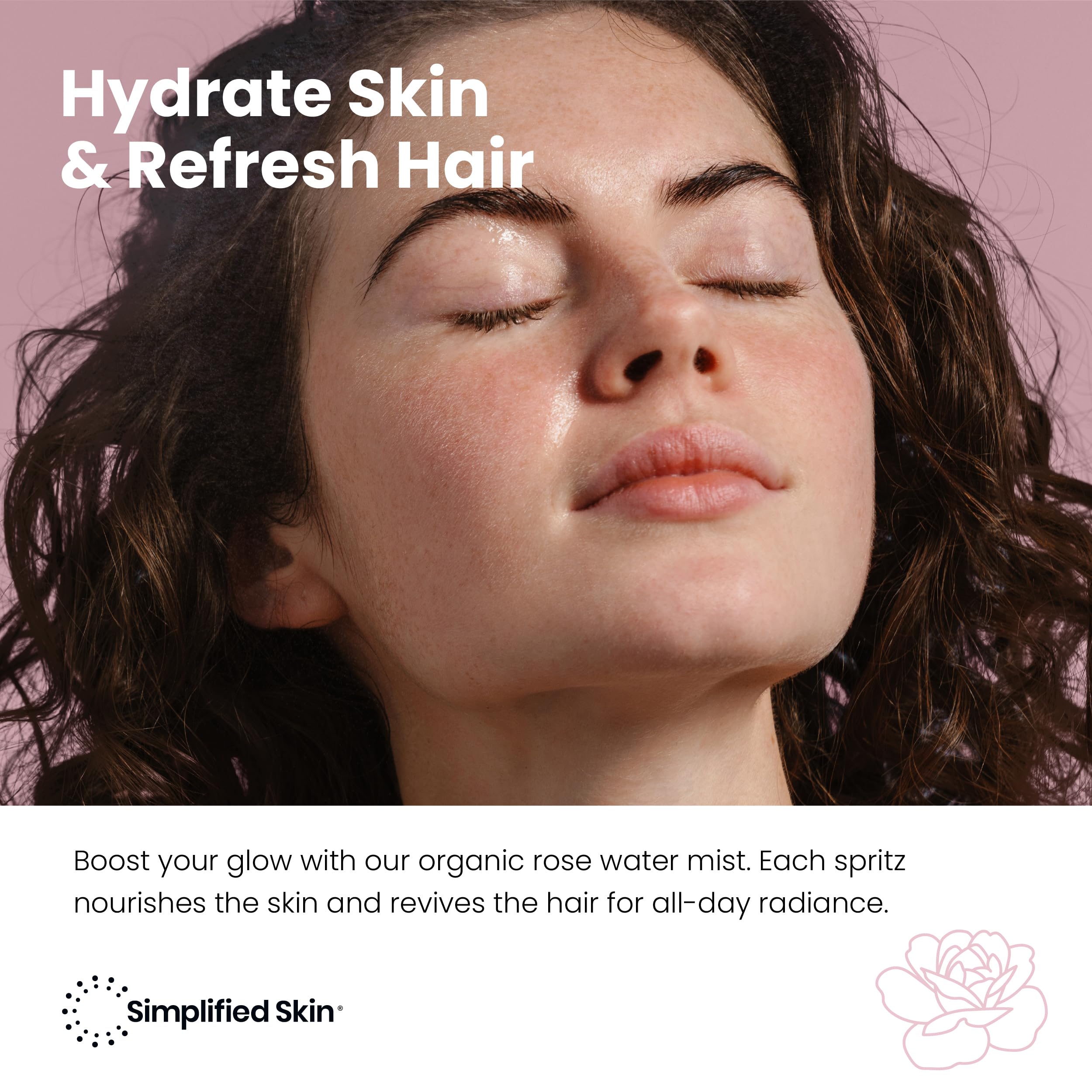 Simplified Skin – brume visage rafraîchissante, teint frais et hydraté.
