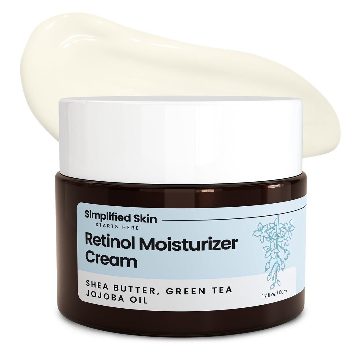 Crème Simplified Skin Retinol pour le visage, hydratation et lissage potentiels.