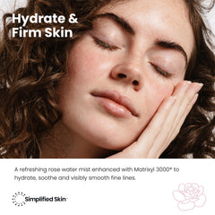 Simplified Skin Matrixyl 3000: spray rose anti‑âge léger pour peau plus lisse.