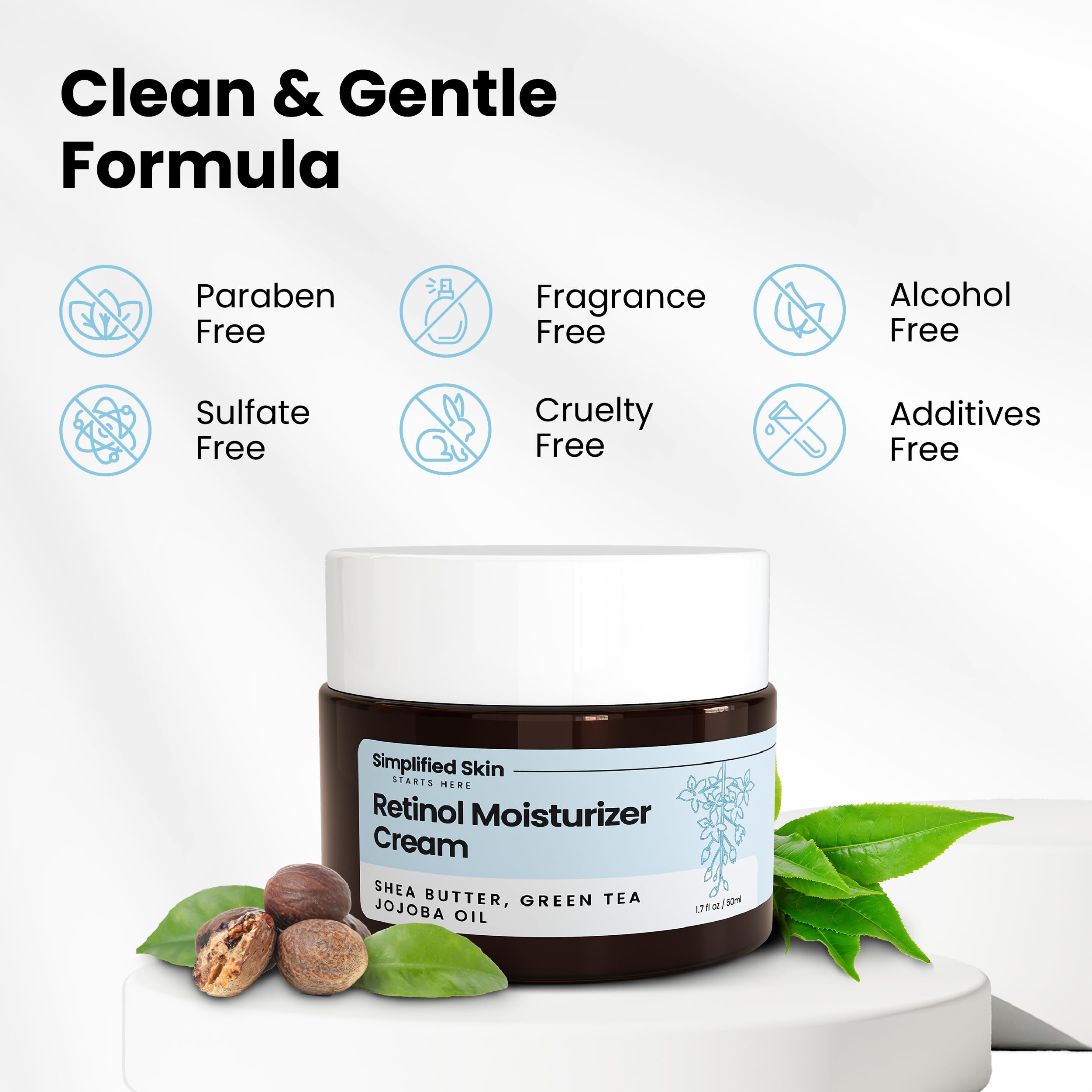 Retinol Simplified Skin visage, application quotidienne et teint plus homogène.