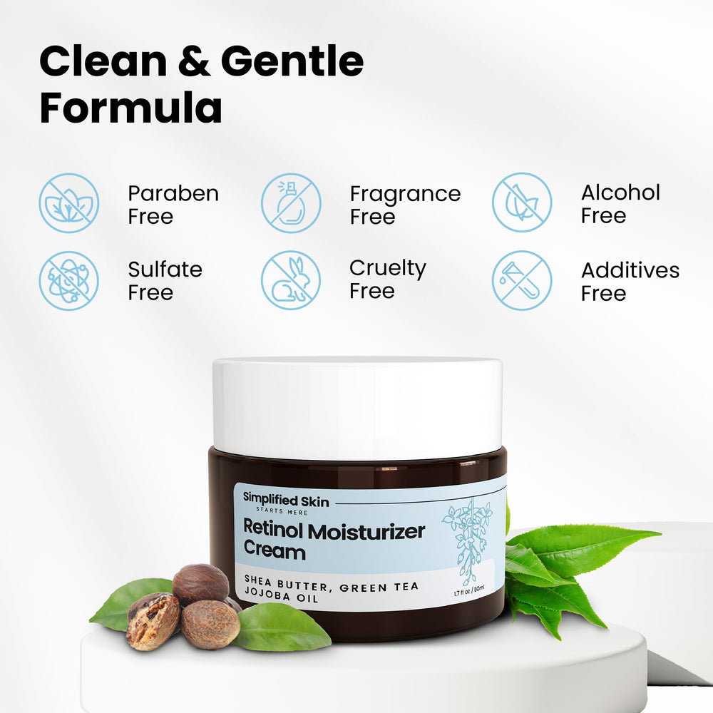 Retinol Simplified Skin visage, application quotidienne et teint plus homogène.