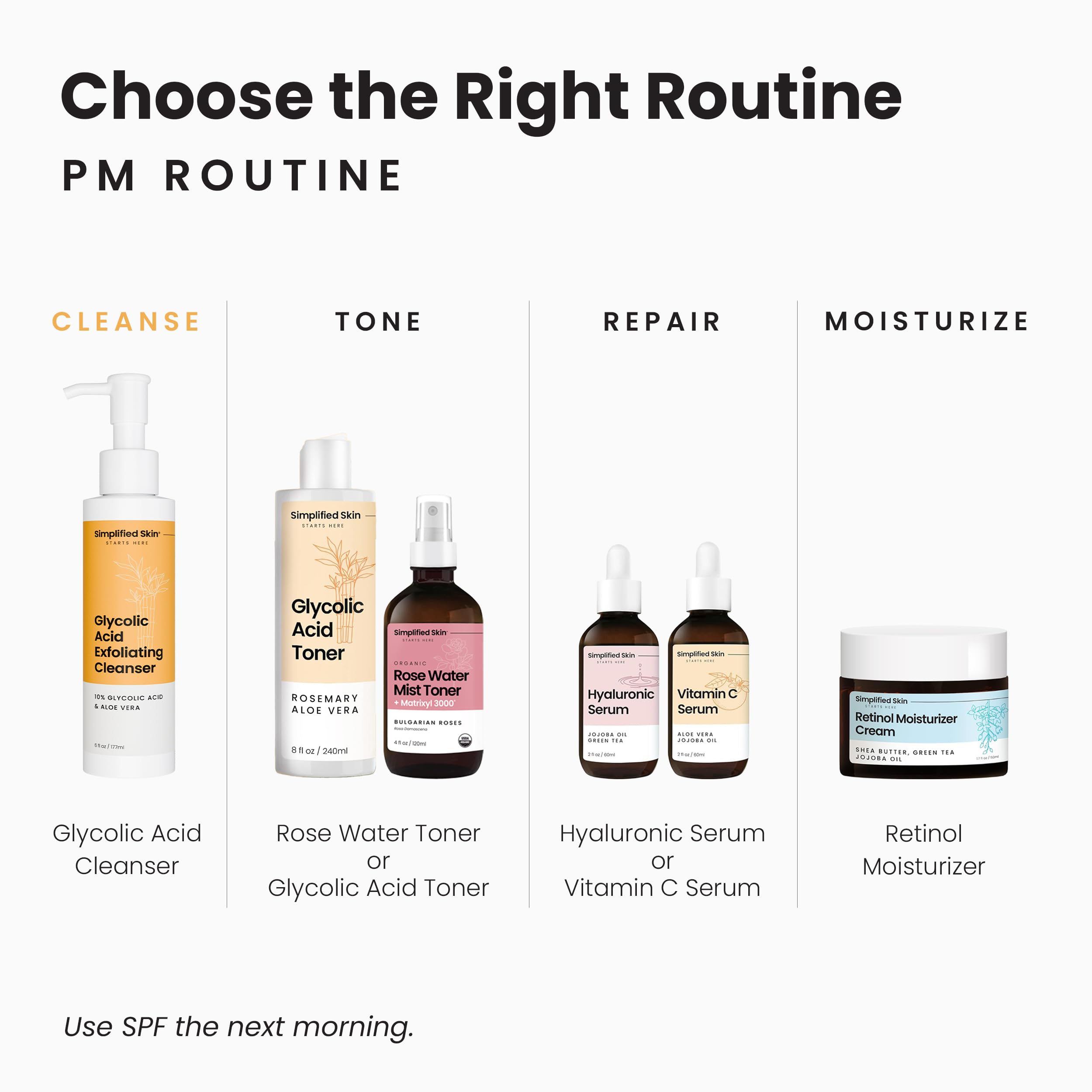 Simplified Skin routine soin tonique et sérum, complément idéal.