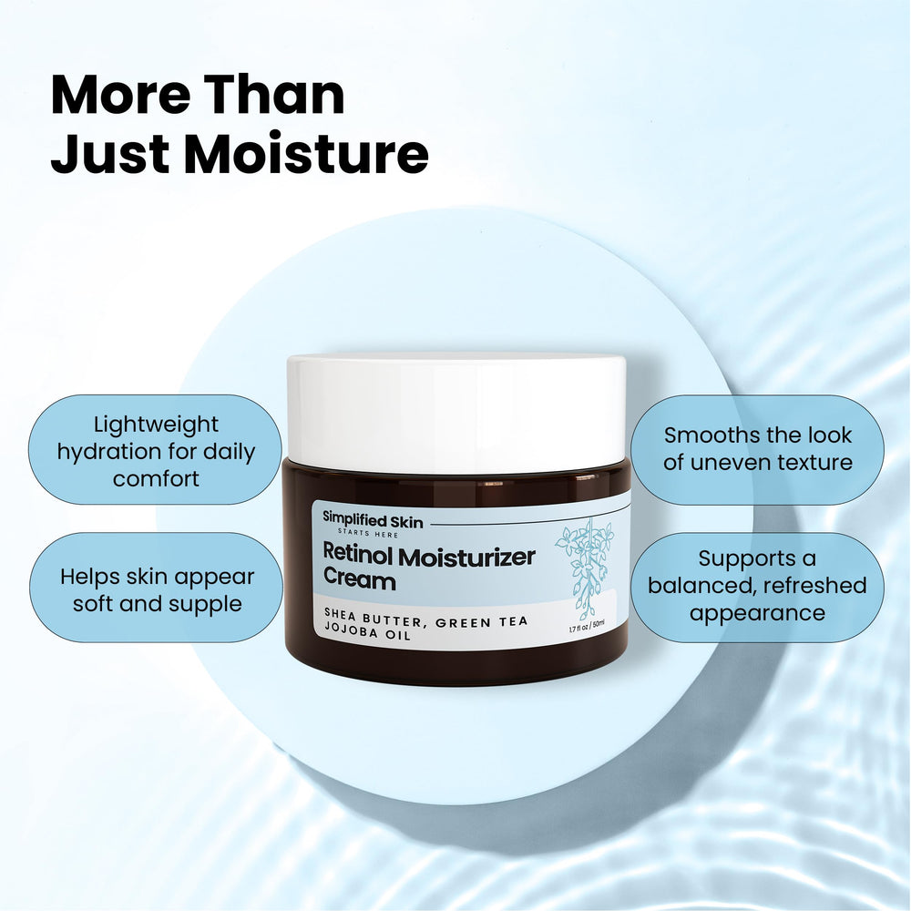Soin nocturne Simplified Skin Retinol, peau plus ferme au réveil.