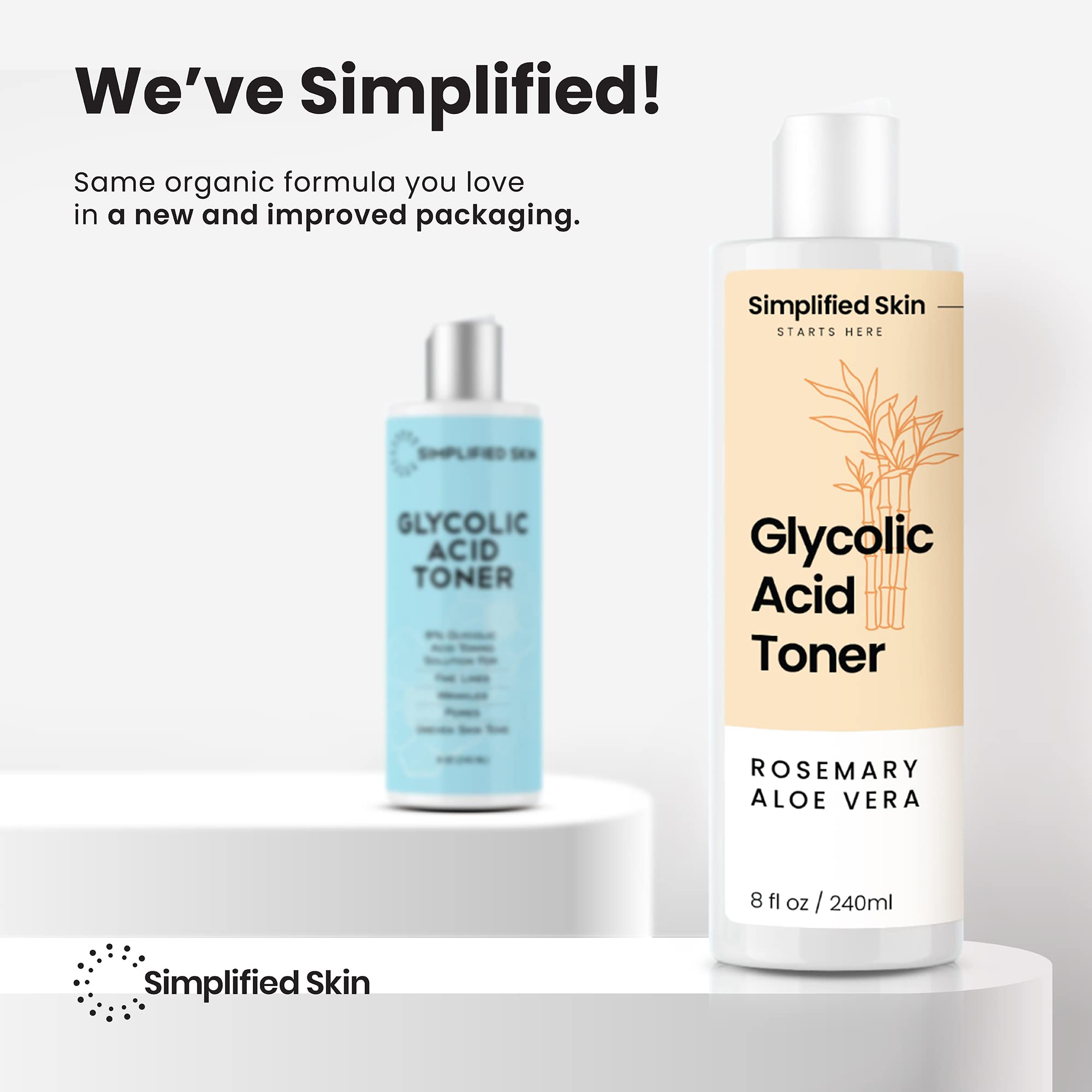 Routine de soin quotidien avec le tonique Simplified Skin.