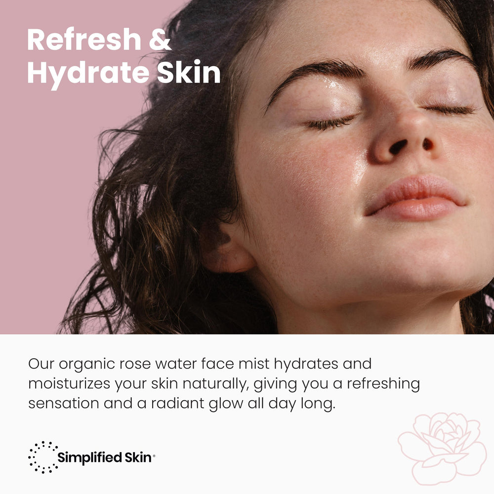 Tonique visage à la rose : équilibre le pH et prépare la peau.