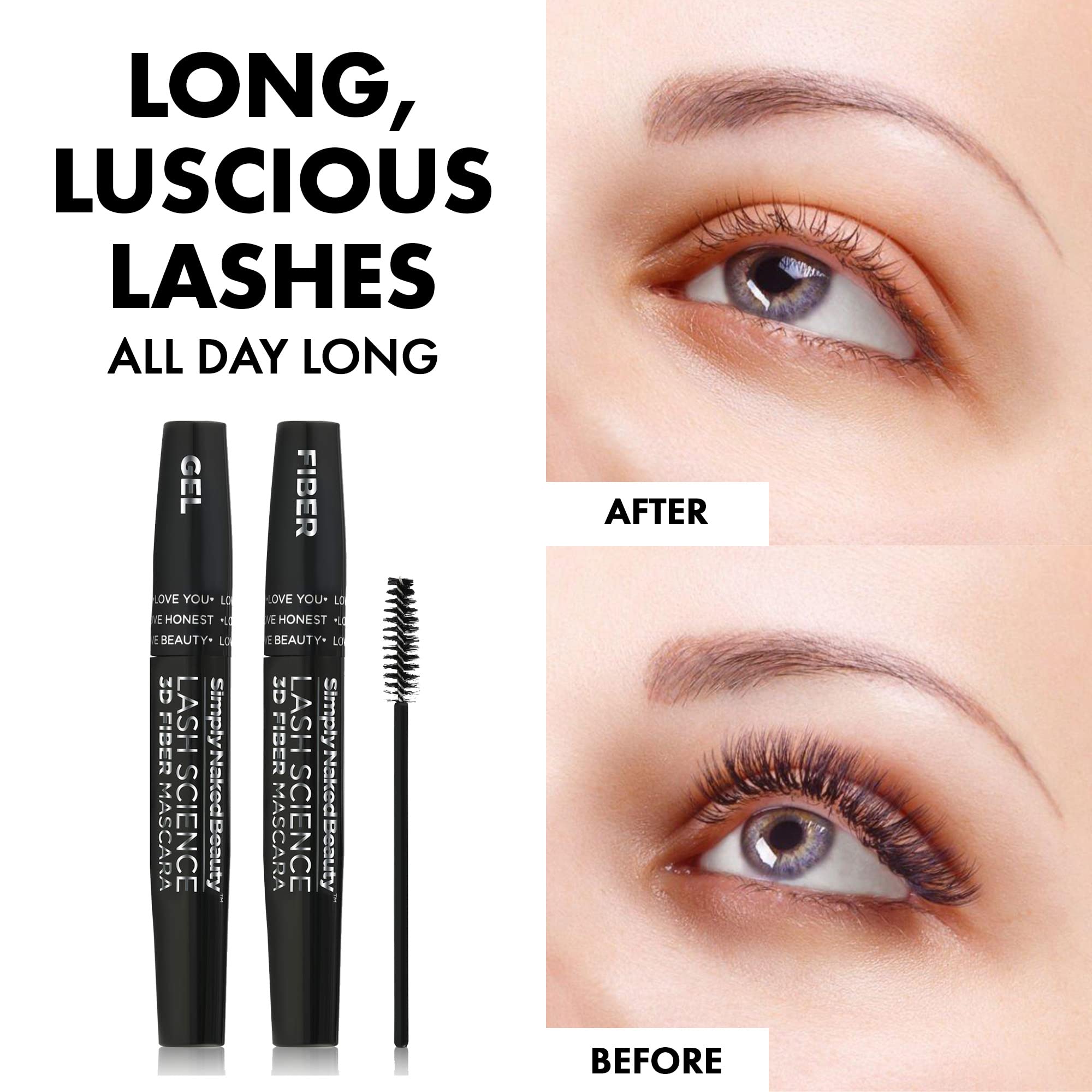 Simply Naked Beauty brosse-mascara, application fluide et précision.