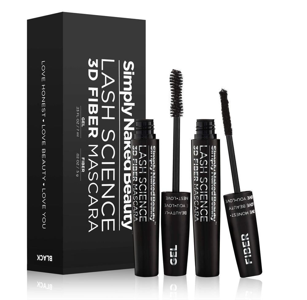 Simply Naked Beauty gel-pour-cils, application rapide et longueur visible.