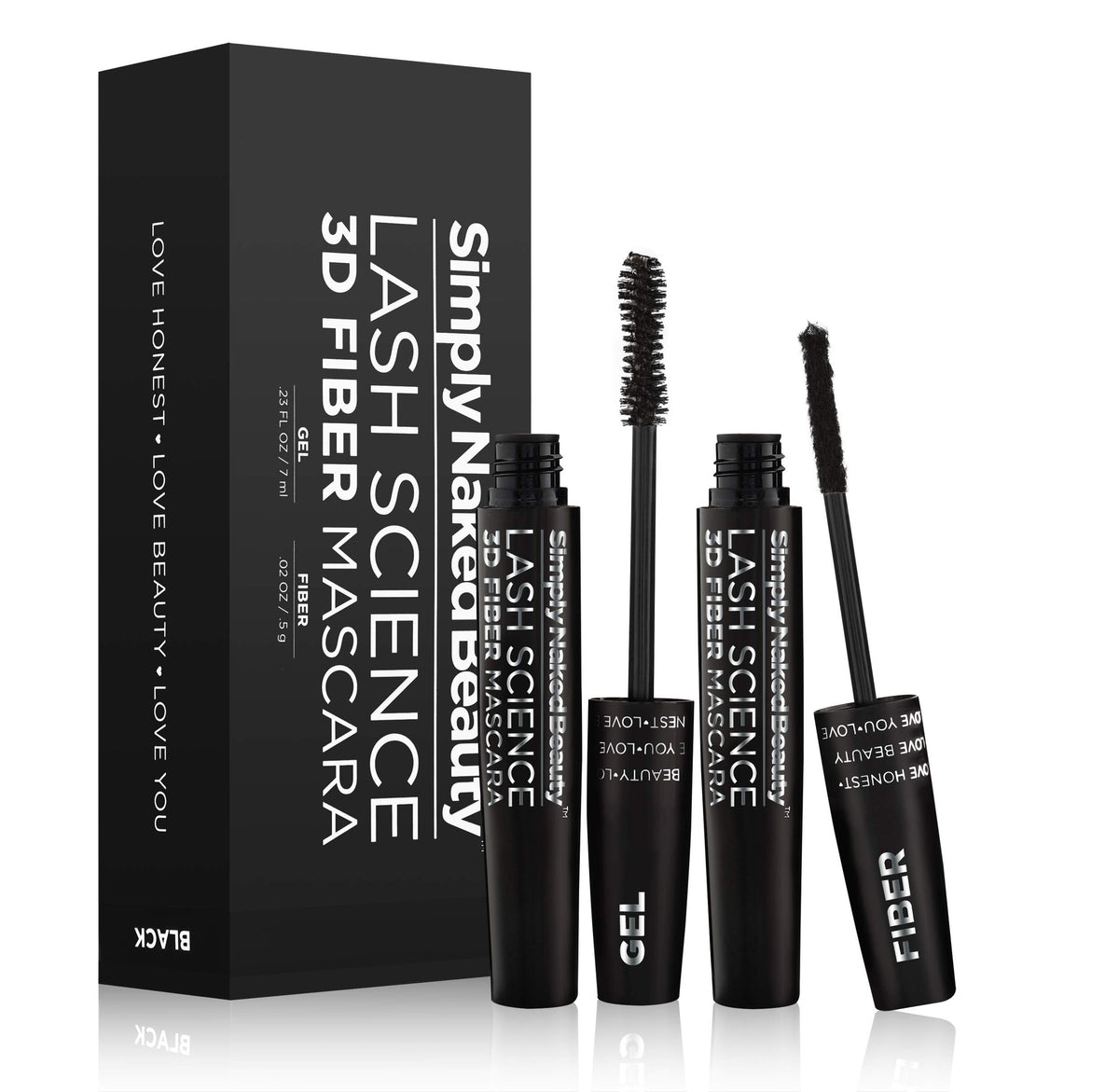 Simply Naked Beauty gel-pour-cils, application rapide et longueur visible.