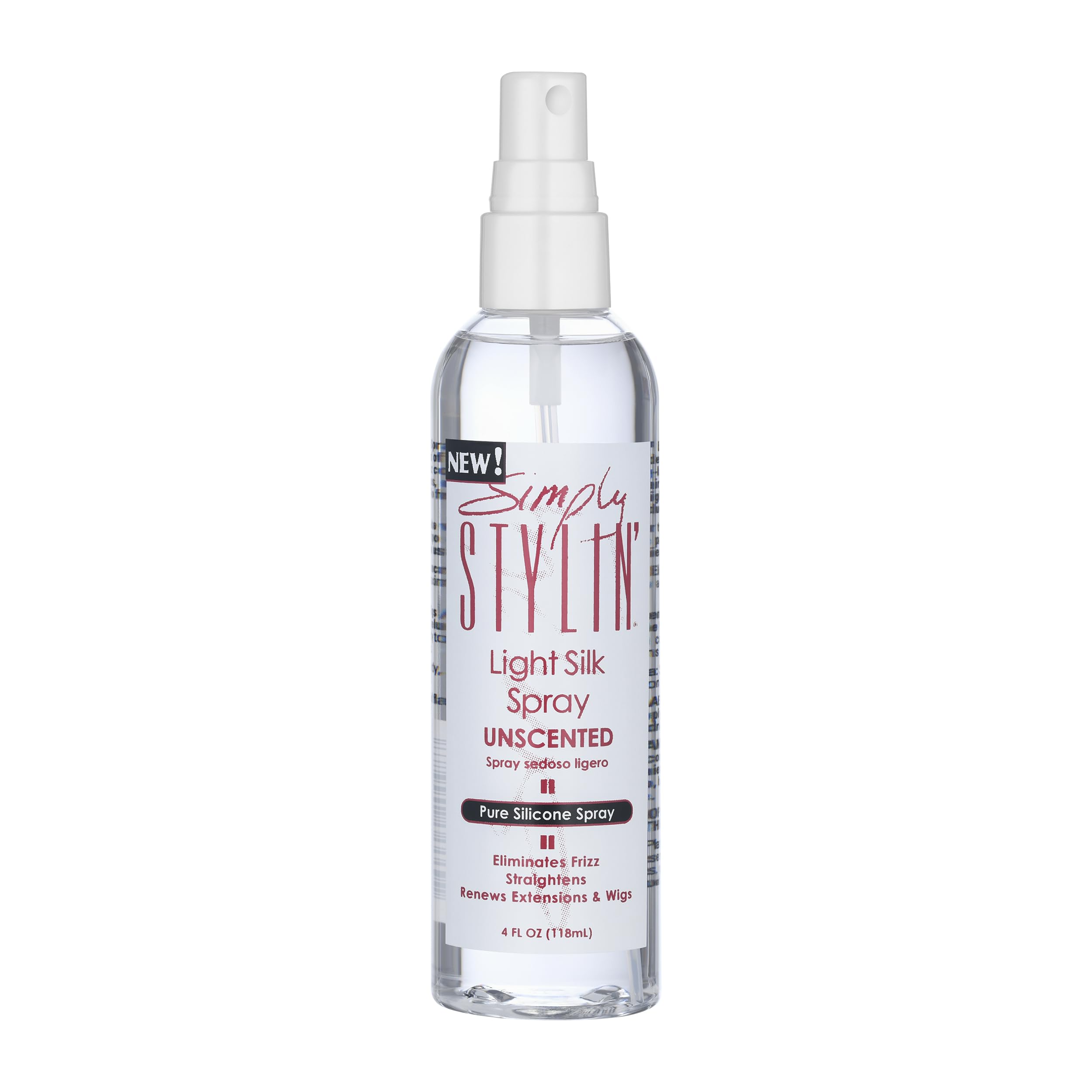 Simply Stylin' Light Silk Spray Unscented, bouteille; protection thermique et démêlage en douceur