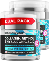 SimplyVital crème anti-âge visage au rétinol pour peau lisse et revitalisée.
