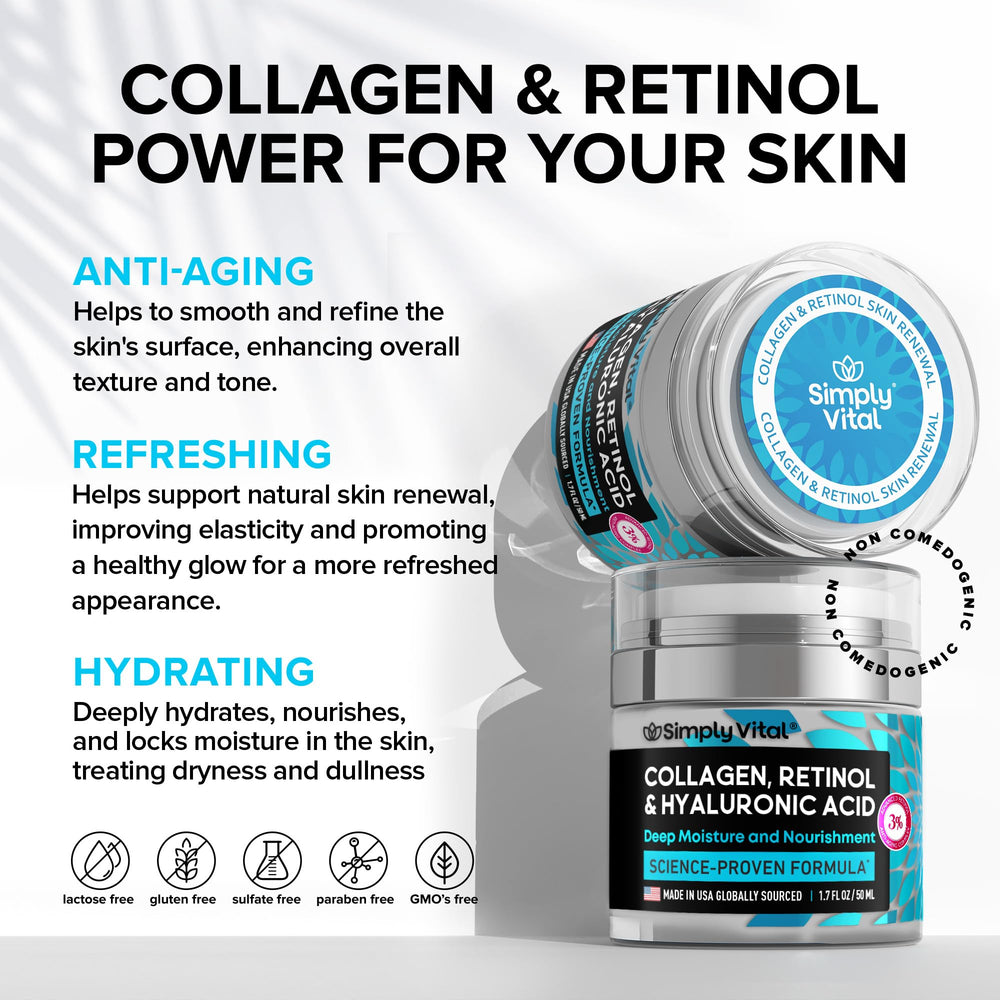 SimplyVital crème visage au collagène pour soutenir l'élasticité.