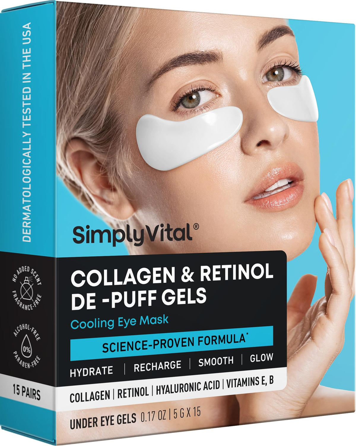Patch SimplyVital yeux hydrogel rafraîchissant pour hydratation rapide et regard éveillé