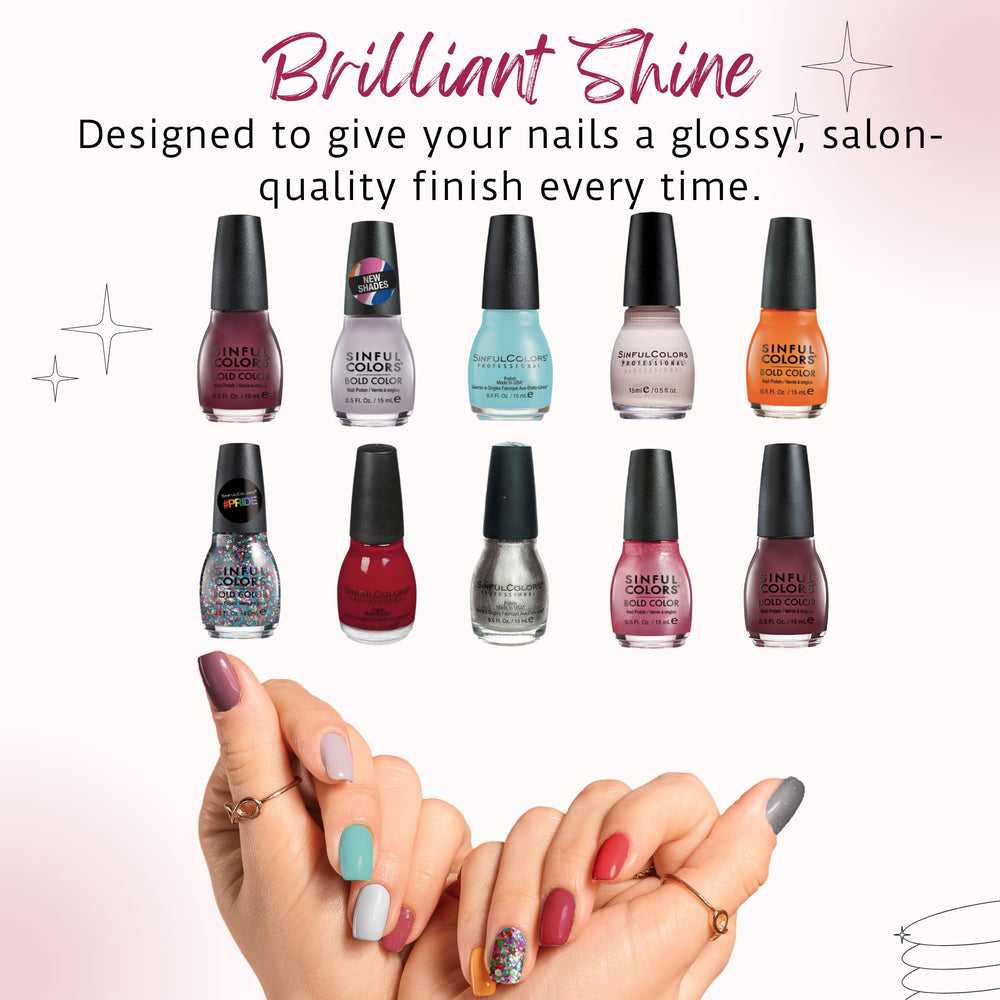 Bouteilles SinfulColors: palette variée prête à tester au quotidien.
