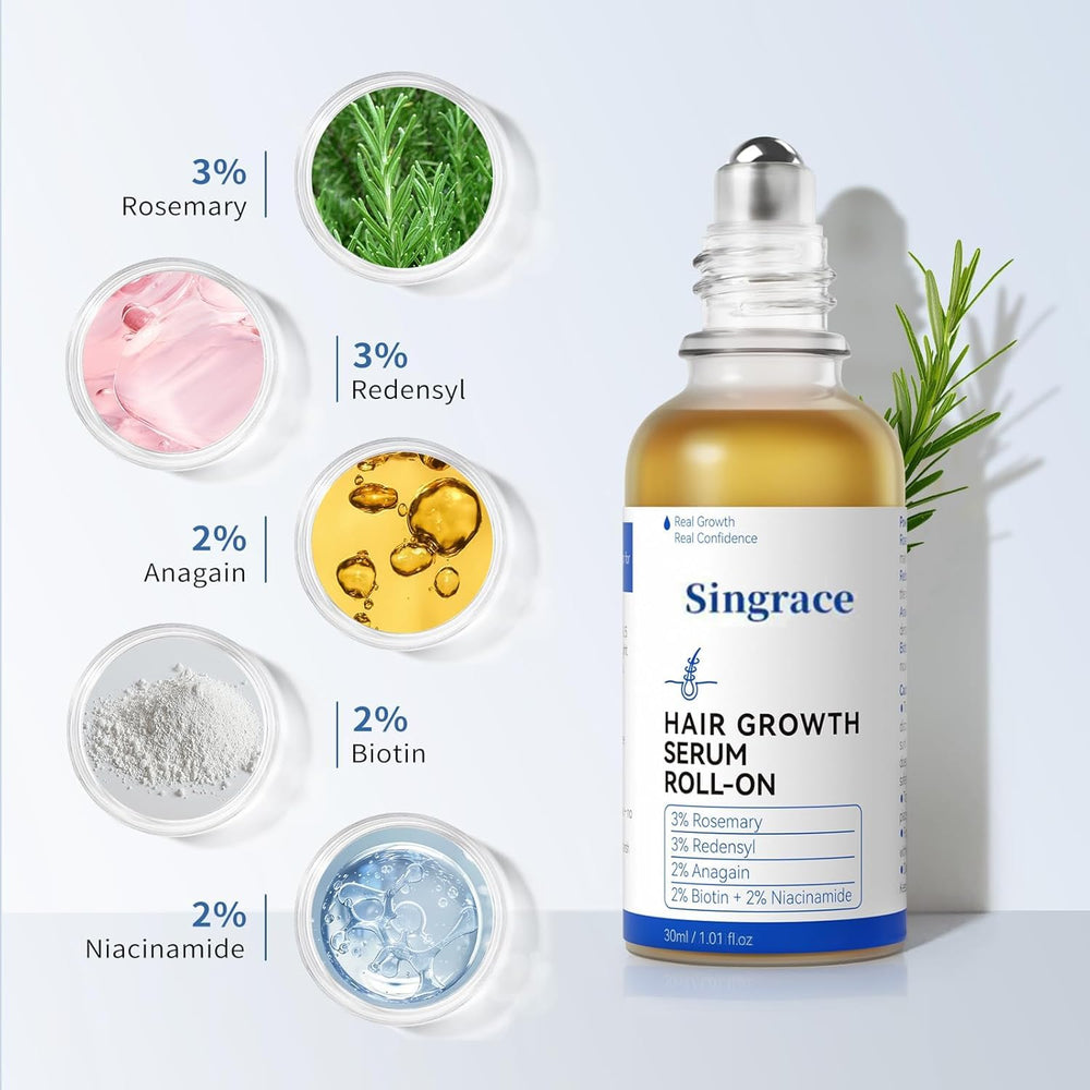 Singrace serum boule-application précise: zones clairsemées ciblées.