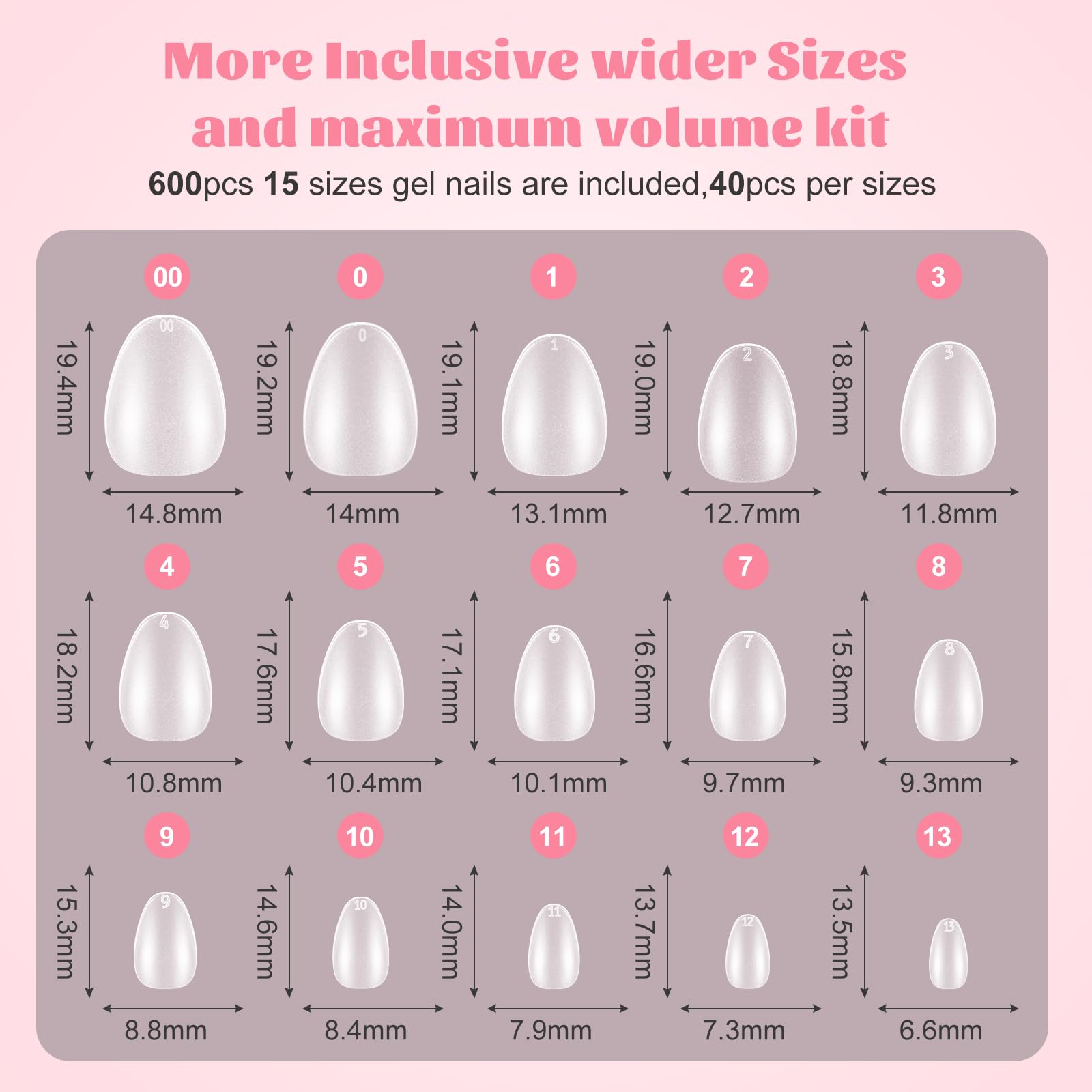 Aspect clair et naturel des ongles avec les extensions amande extra court.
