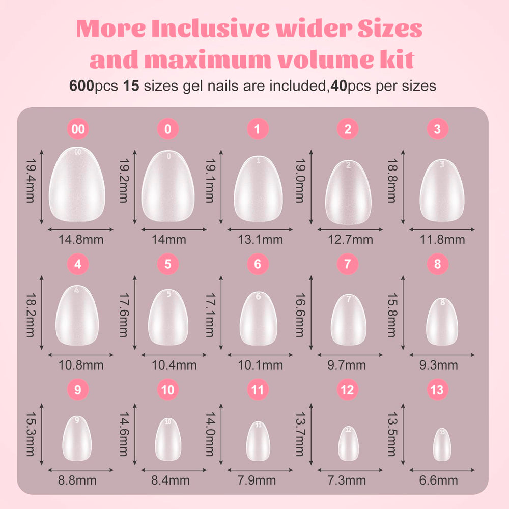 Aspect clair et naturel des ongles avec les extensions amande extra court.