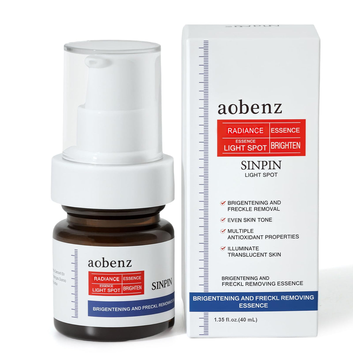 SINPIN aobenz: bouteille du sérum éclaircissant pour les taches du visage.