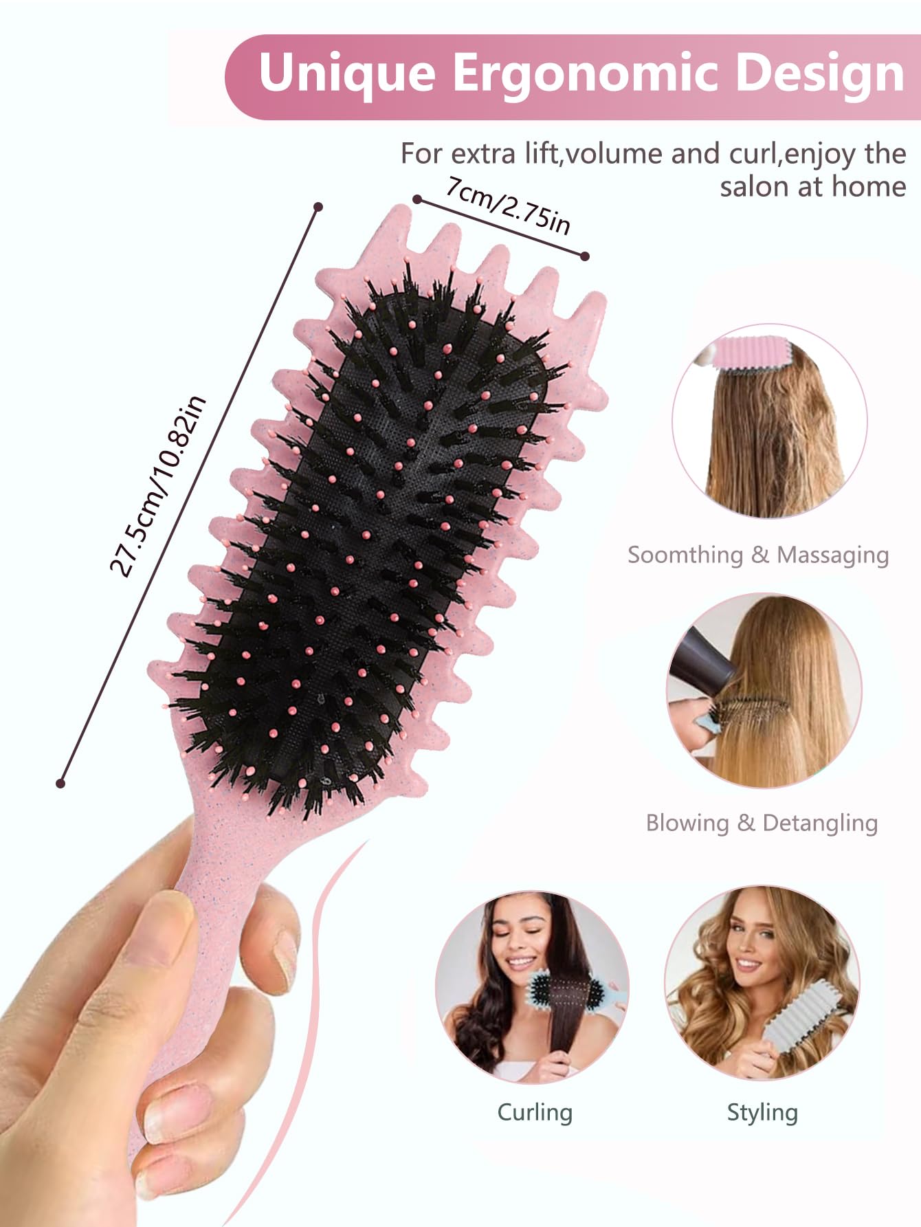 Brosse Sintario pour cheveux humides facilite le démêlage des nœuds