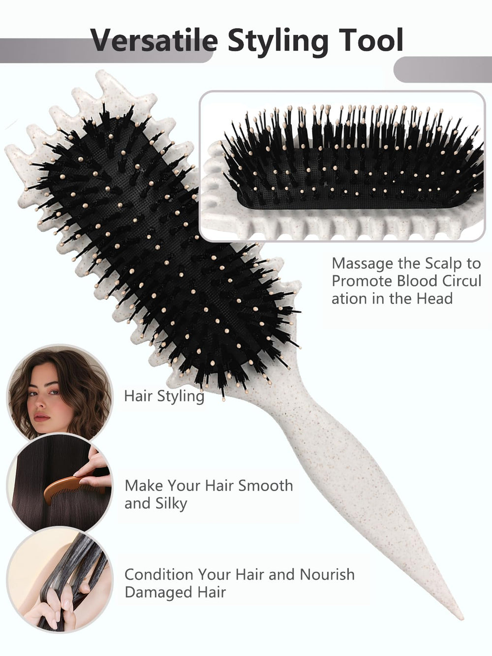 Brosse Sintario poignée ergonomique assure une prise en main confortable.