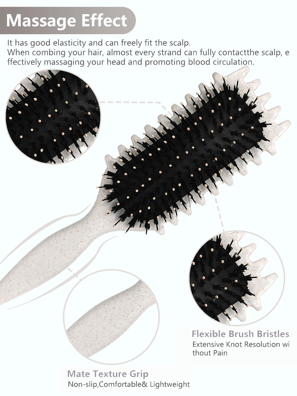 Brosse Sintario permet l’application de produits pour les boucles.