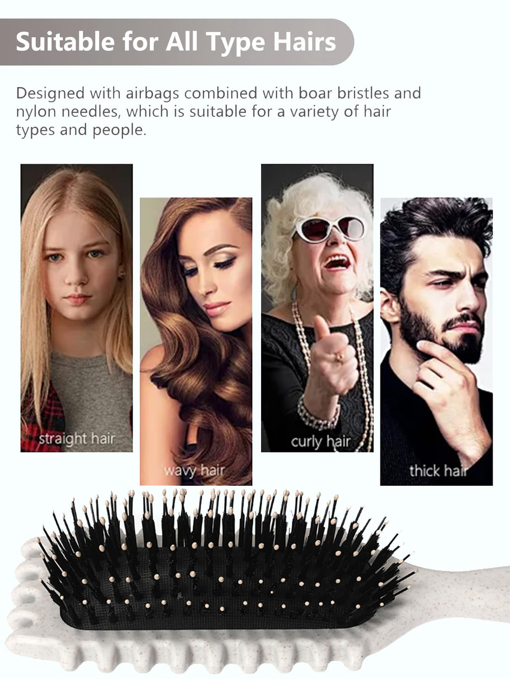 Brosse Sintario réduit les frisottis pour un look net.