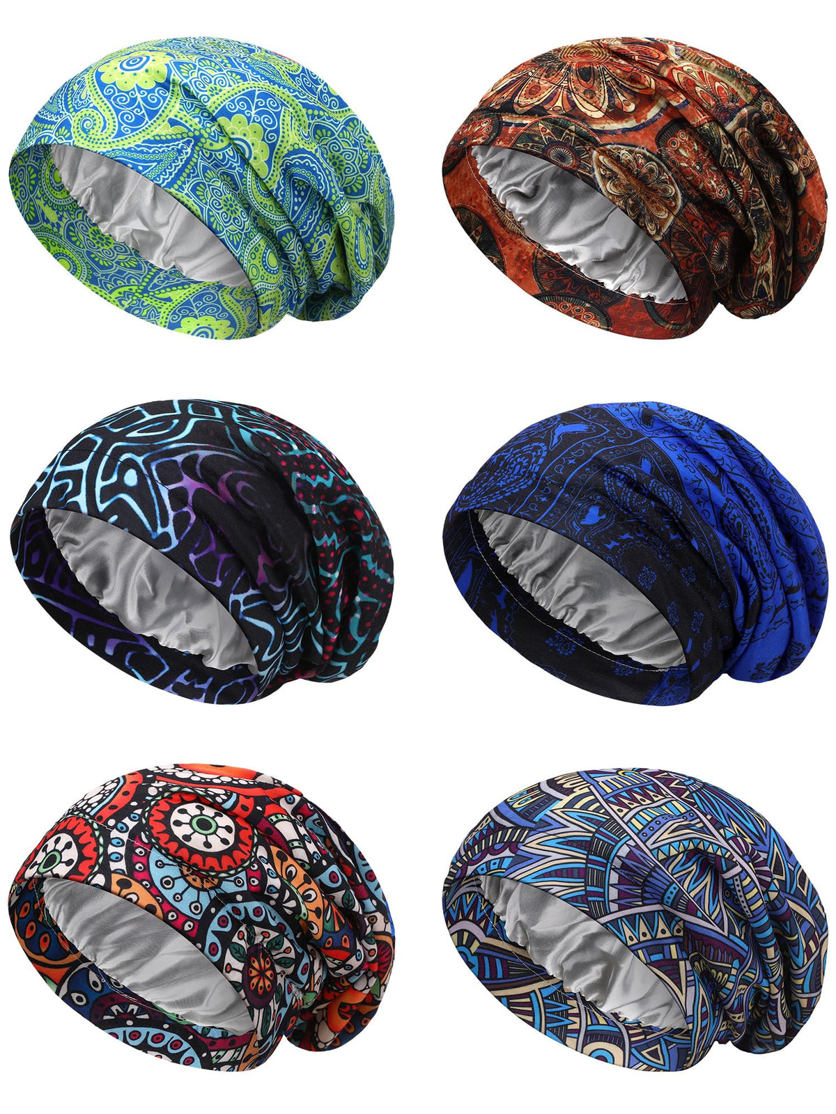 Bonnet Sintege pour dormir avec motif africain, confort nocturne pour cheveux protégés