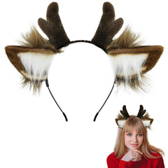 SIOTMERA bandeau bois de cerf réaliste, parfait pour fêtes et déguisements.