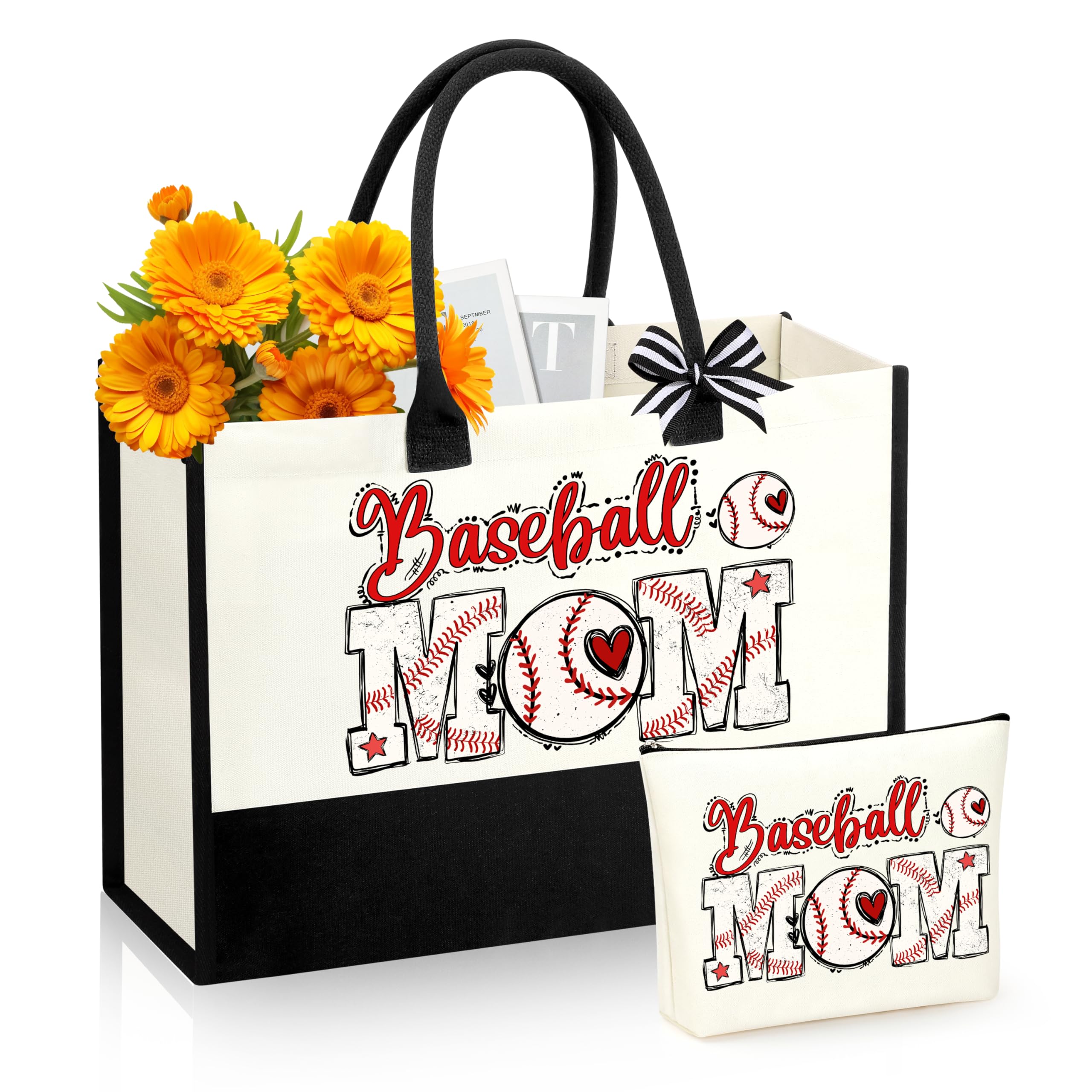 Tote SiplyHaven Baseball Mom, extérieur élégant, idéal pour transporter les essentiels lors des matchs.