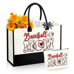 Tote SiplyHaven Baseball Mom, extérieur élégant, idéal pour transporter les essentiels lors des matchs.