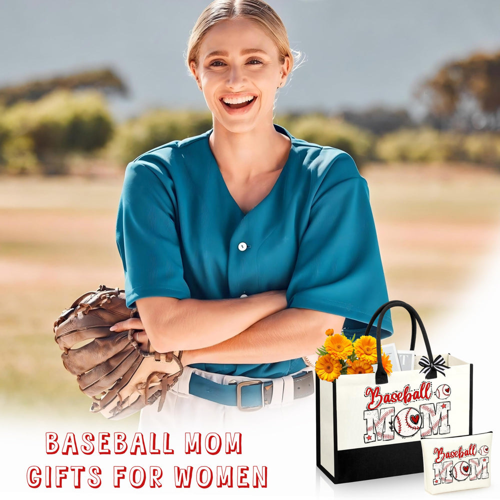 Trousse maquillage SiplyHaven Baseball Mom, extérieur coloré, garde les produits en ordre.