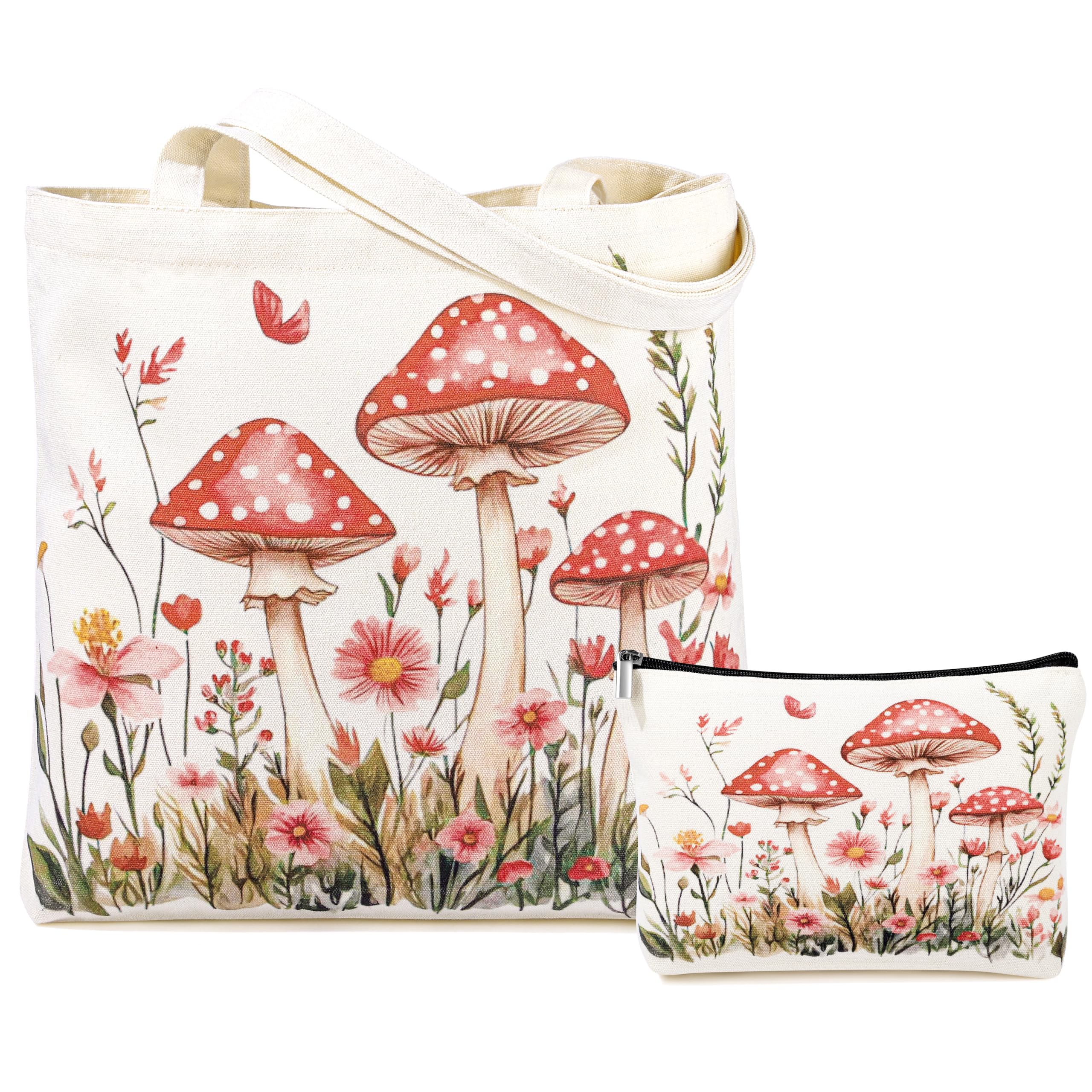 SiplyHaven sac tote champignon, grande capacité pour le quotidien et les sorties.