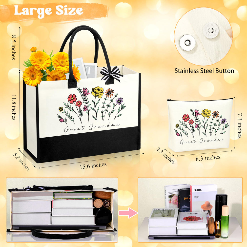 Canvas coton durable utilisé pour le sac tote et la trousse.